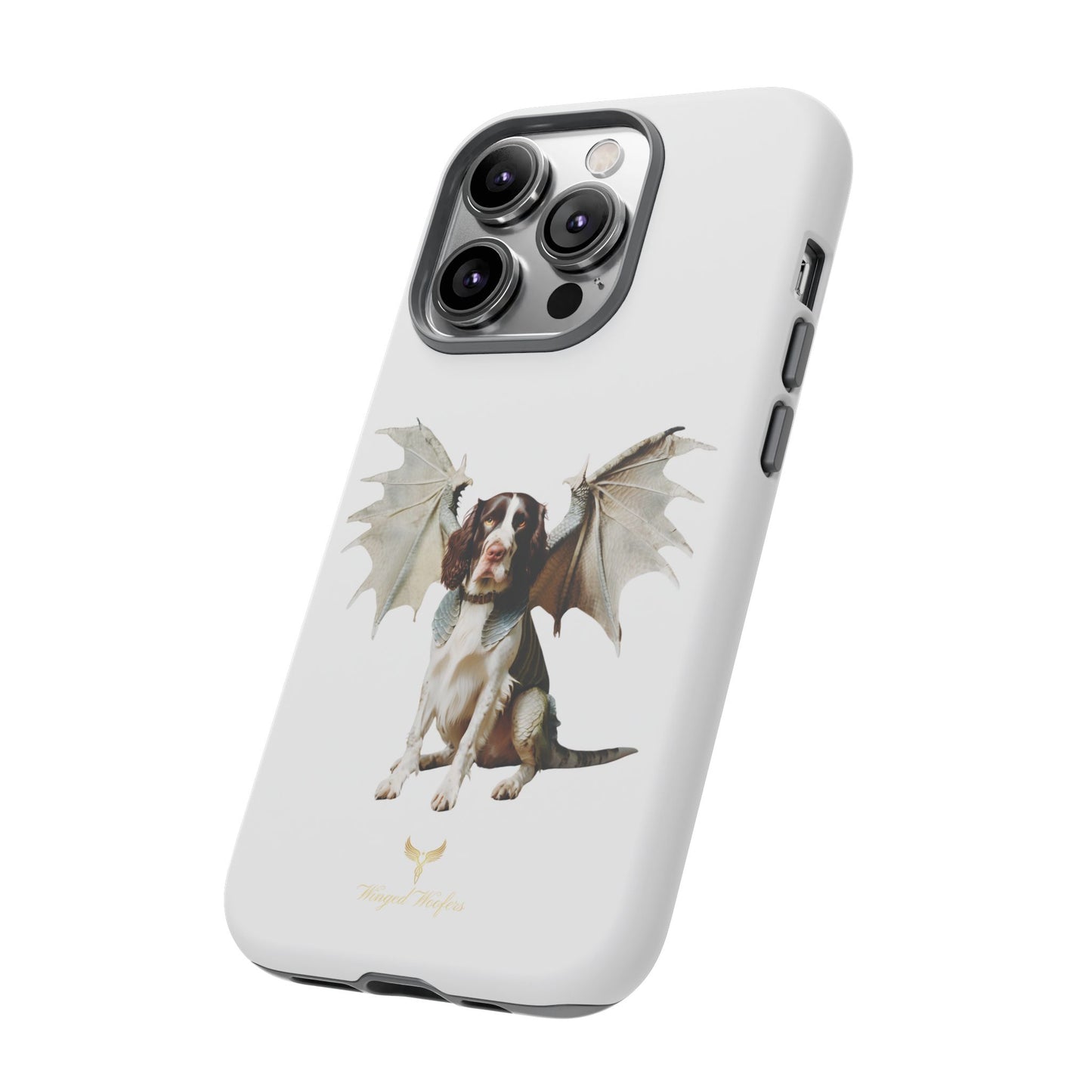 Fantasy Springer Spaniel Dog Phone Case - Tough Cases with Winged Companion Design