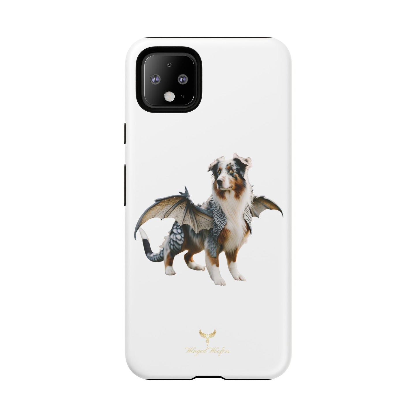 Fantasy Australian Shepherd Dog Phone Case with Wings - Tough Cases for Animal Lovers