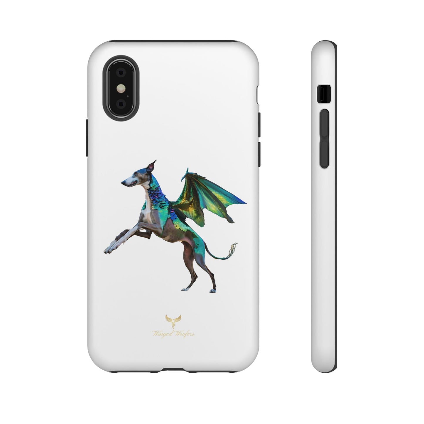 Fantasy Greyhound Dog Phone Case - Whimsical Winged Design for Pet Lovers