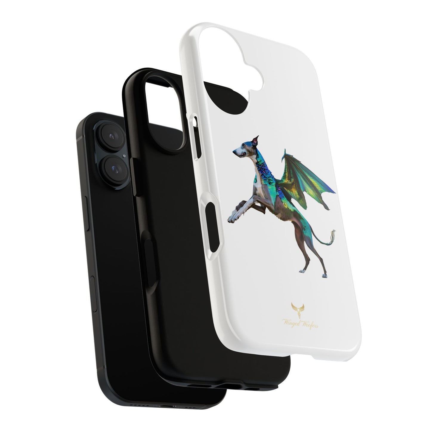 Fantasy Greyhound Dog Phone Case - Whimsical Winged Design for Pet Lovers