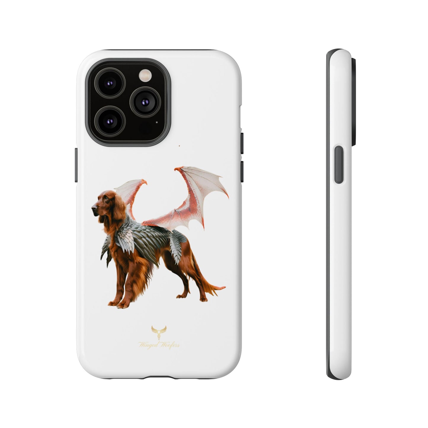 Fantasy Irish Setter with Dragon Wings Phone Case - Tough Cases with Winged Dog Design