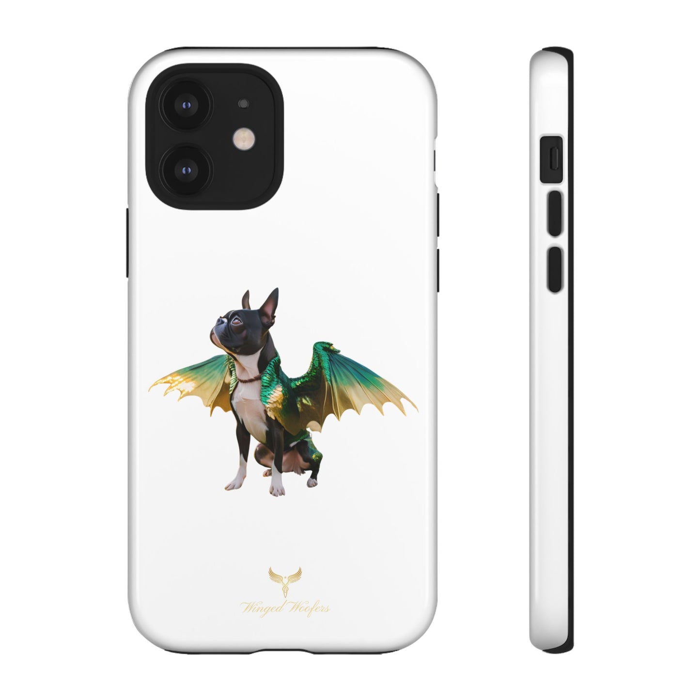 Fantasy Boston Terrier Dog Case - Tough Pet Protection with Wings Design