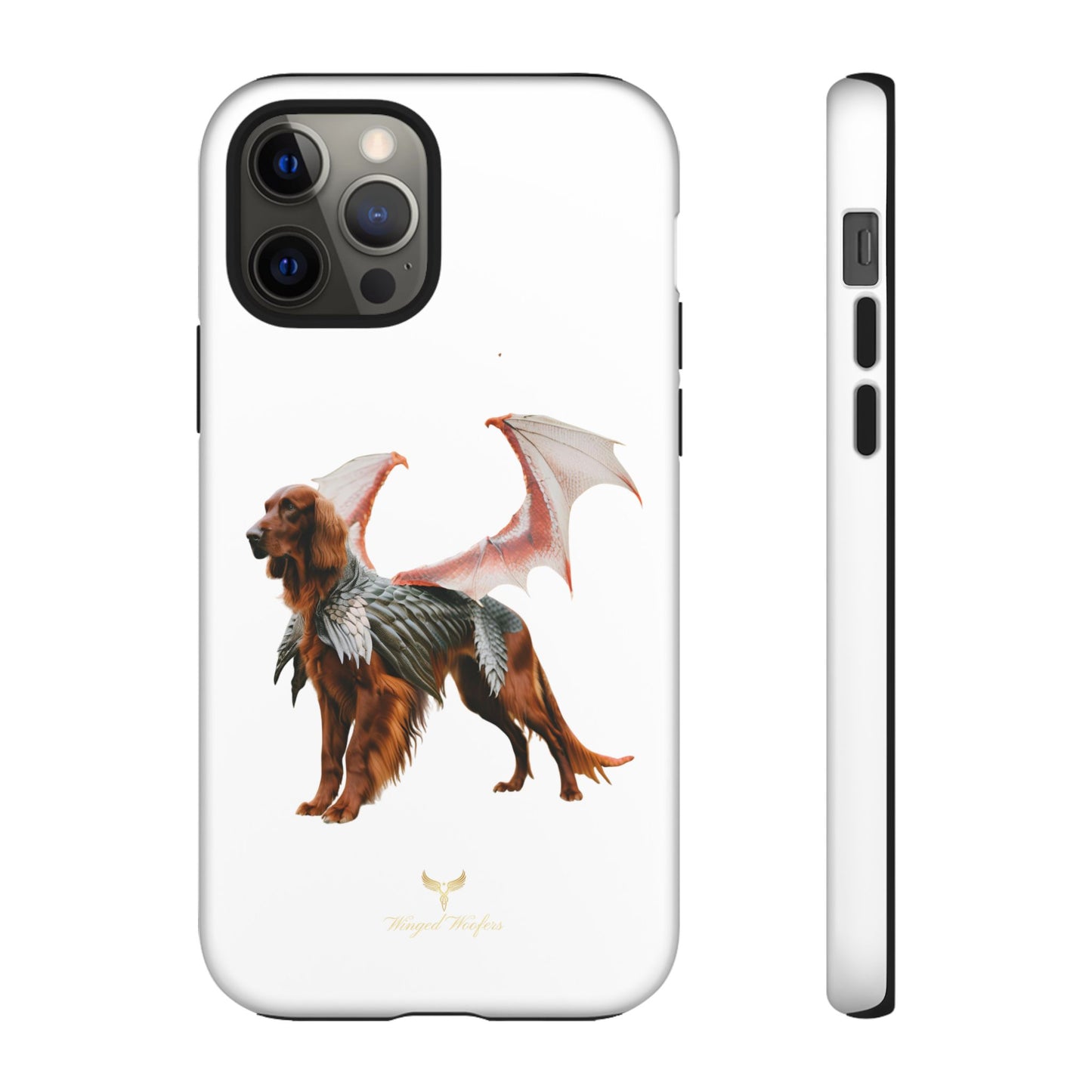 Fantasy Irish Setter with Dragon Wings Phone Case - Tough Cases with Winged Dog Design