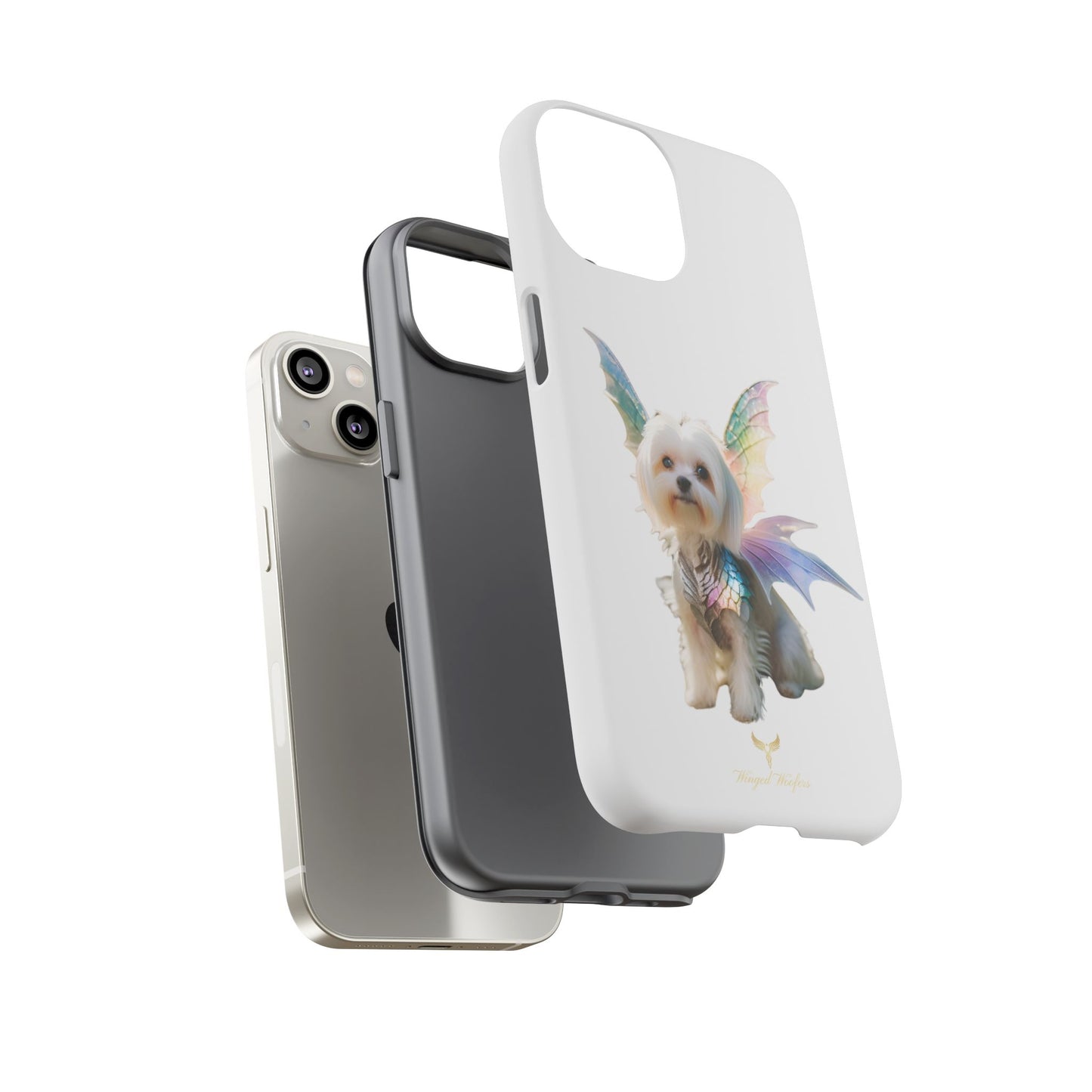 Maltese Dog with Wings Tough Phone Cases