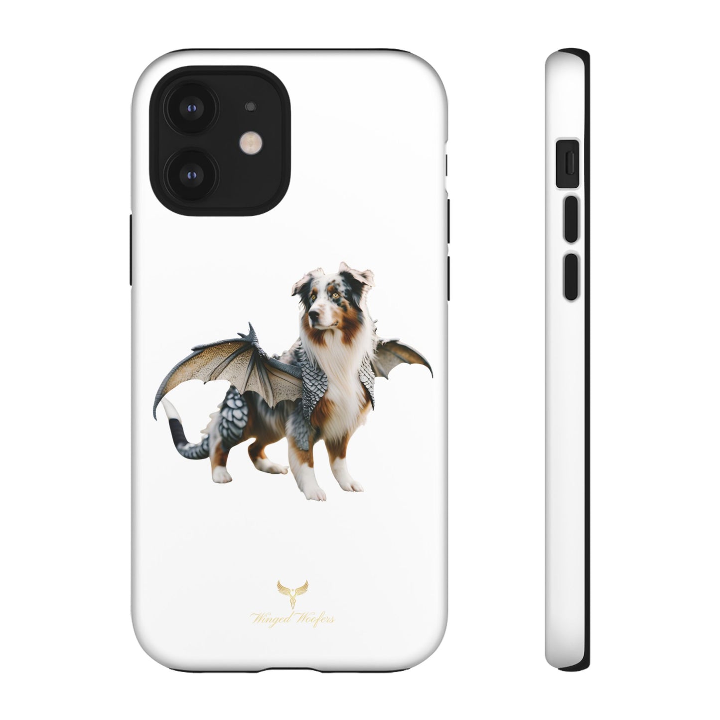 Fantasy Australian Shepherd Dog Phone Case with Wings - Tough Cases for Animal Lovers