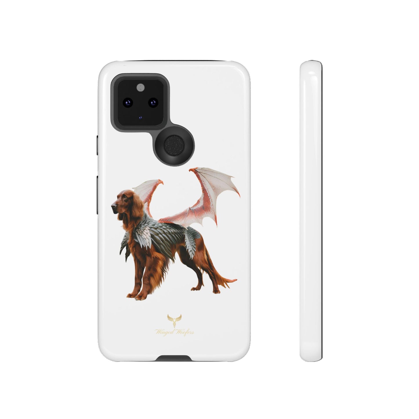 Fantasy Irish Setter with Dragon Wings Phone Case - Tough Cases with Winged Dog Design