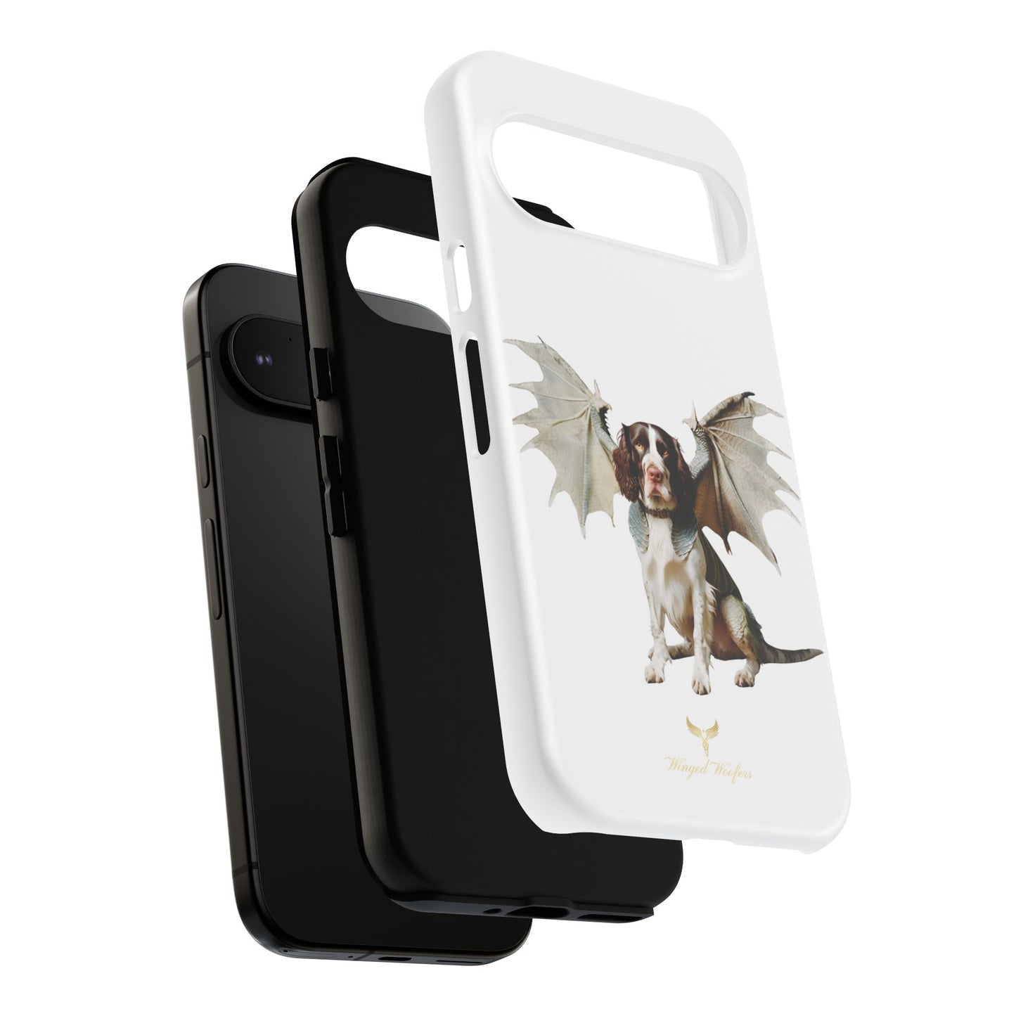 Fantasy Springer Spaniel Dog Phone Case - Tough Cases with Winged Companion Design