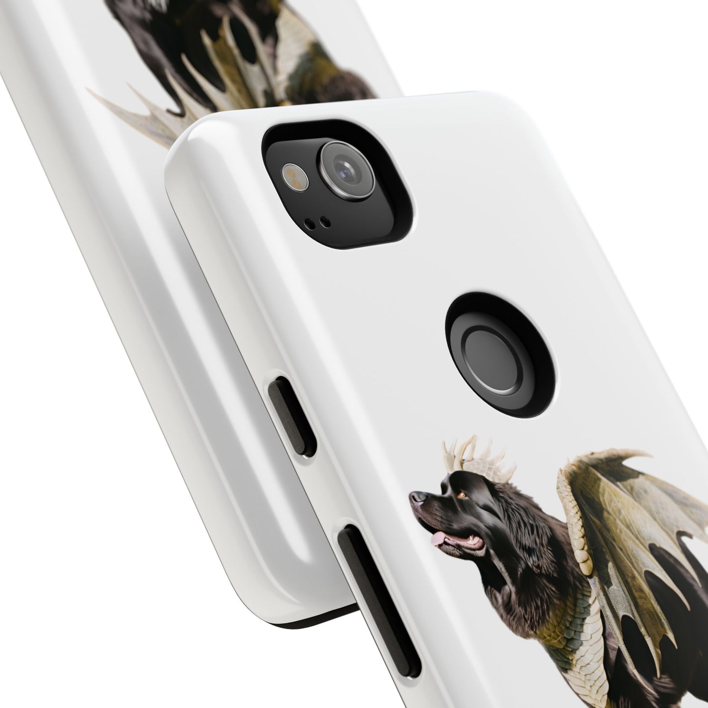 Magical Newfoundland Dog Phone Case - Tough & Stylish Cover with Winged Canine Design