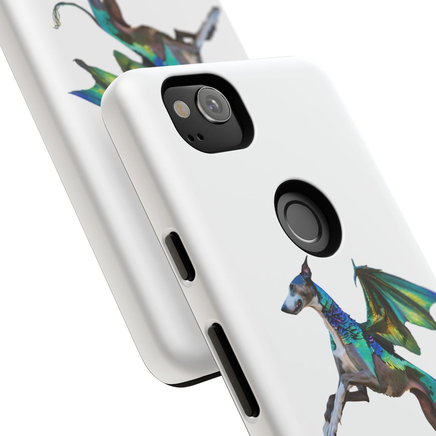 Fantasy Greyhound Dog Phone Case - Whimsical Winged Design for Pet Lovers