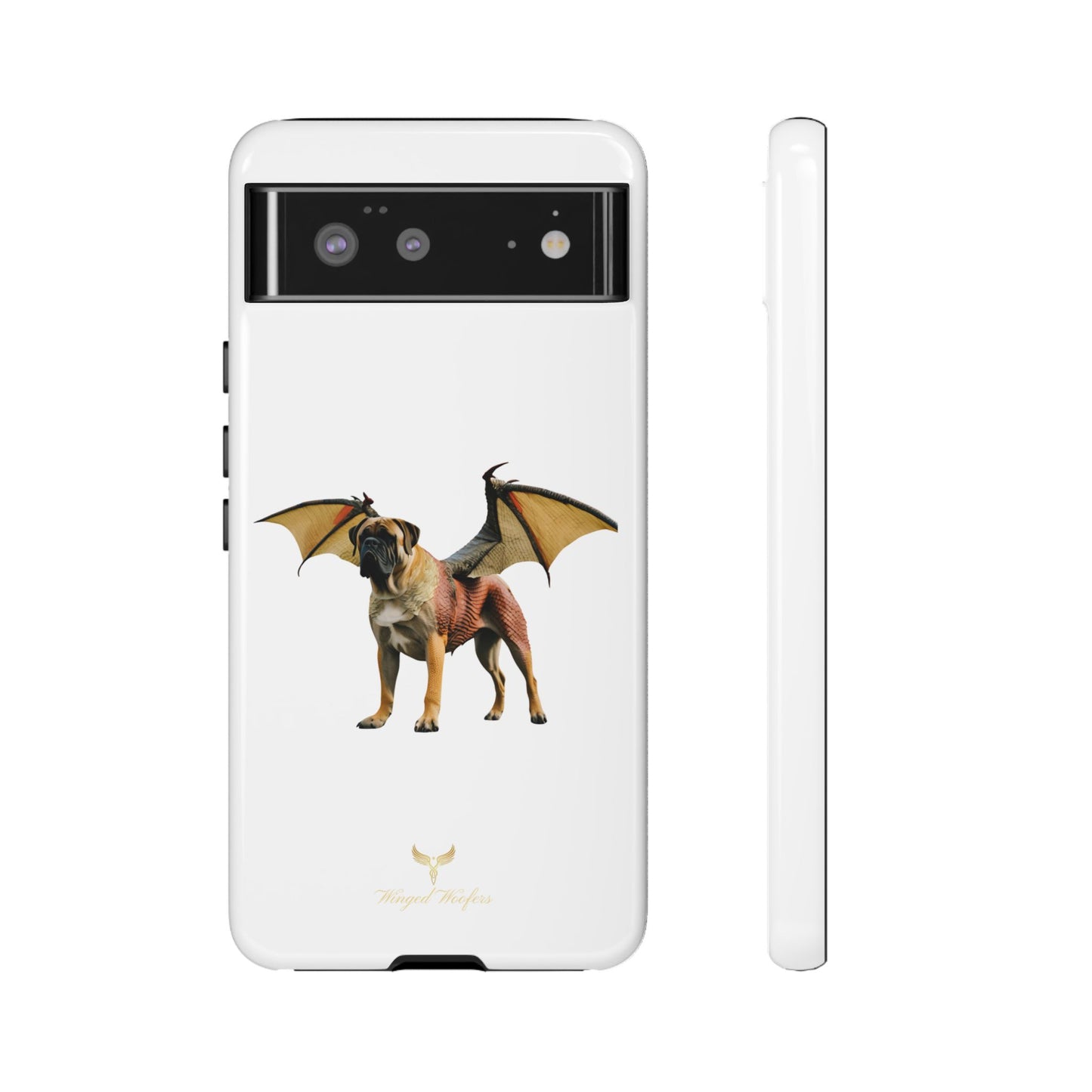 Fantasy Bullmastiff Dog Dragon Phone Case - Tough Cases with Winged Design