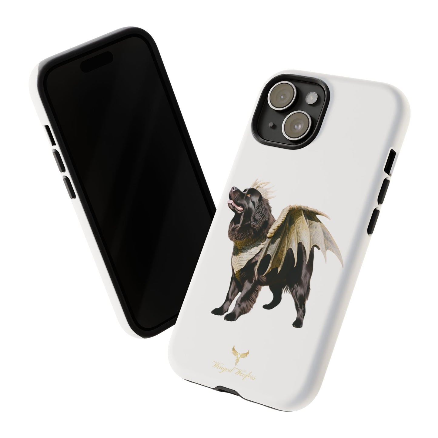 Magical Newfoundland Dog Phone Case - Tough & Stylish Cover with Winged Canine Design