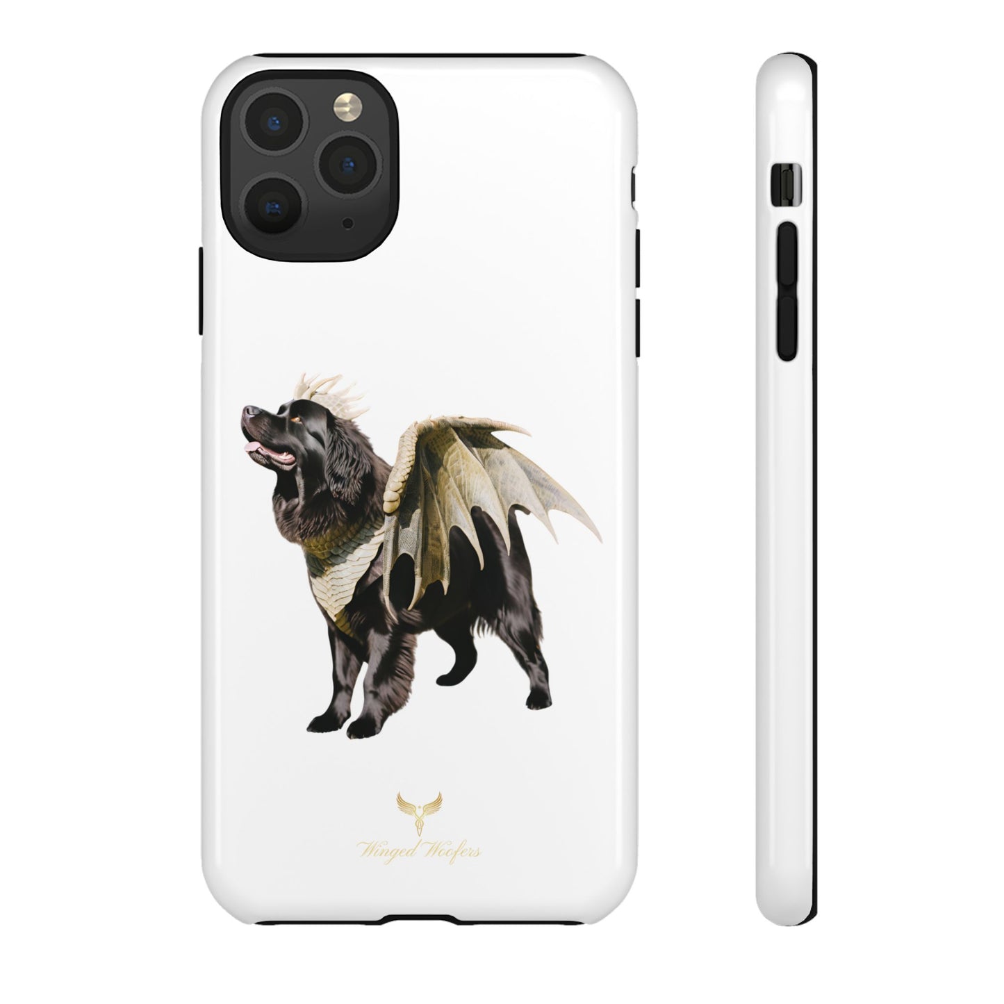 Magical Newfoundland Dog Phone Case - Tough & Stylish Cover with Winged Canine Design