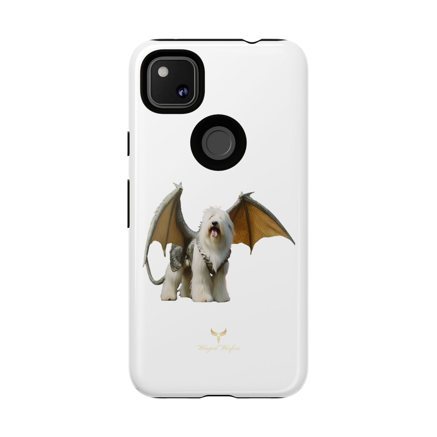 Fantasy Old English Sheepdog Phone Case - Tough Cases with Unique Dragon Wings Design