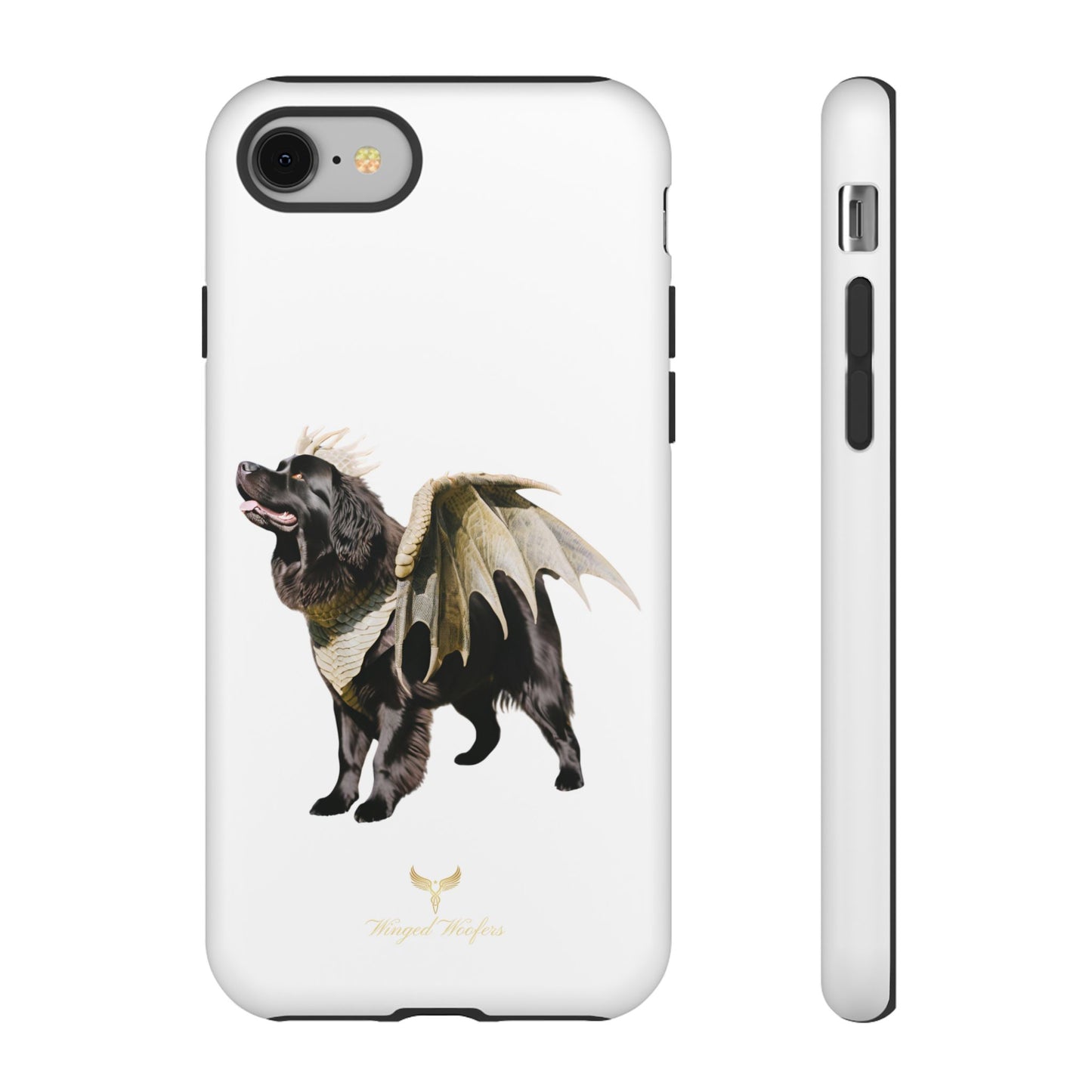 Magical Newfoundland Dog Phone Case - Tough & Stylish Cover with Winged Canine Design