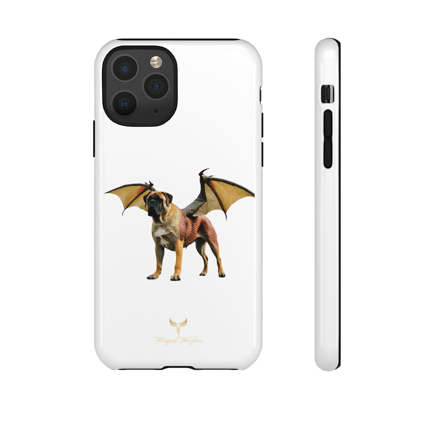 Fantasy Bullmastiff Dog Dragon Phone Case - Tough Cases with Winged Design