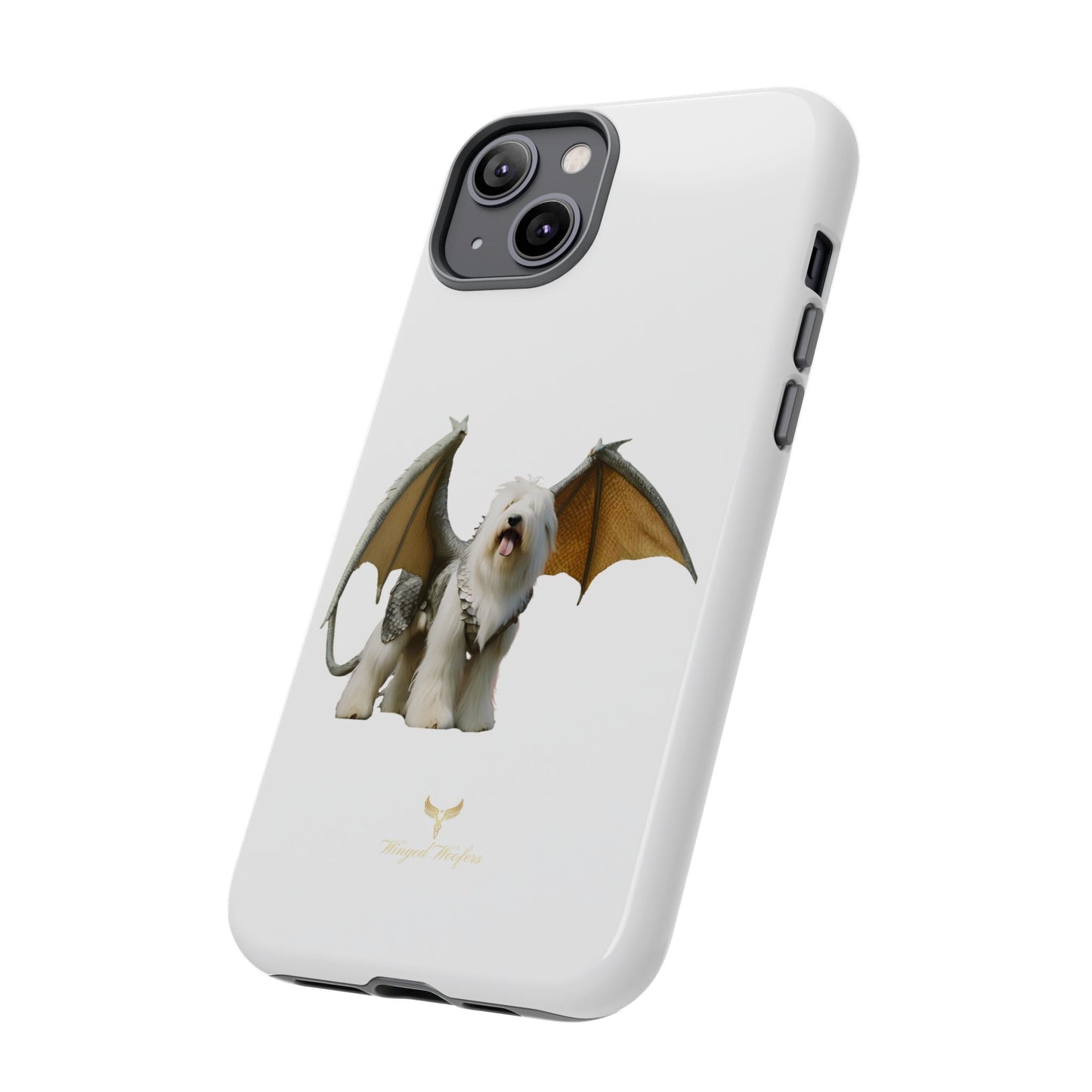 Fantasy Old English Sheepdog Phone Case - Tough Cases with Unique Dragon Wings Design