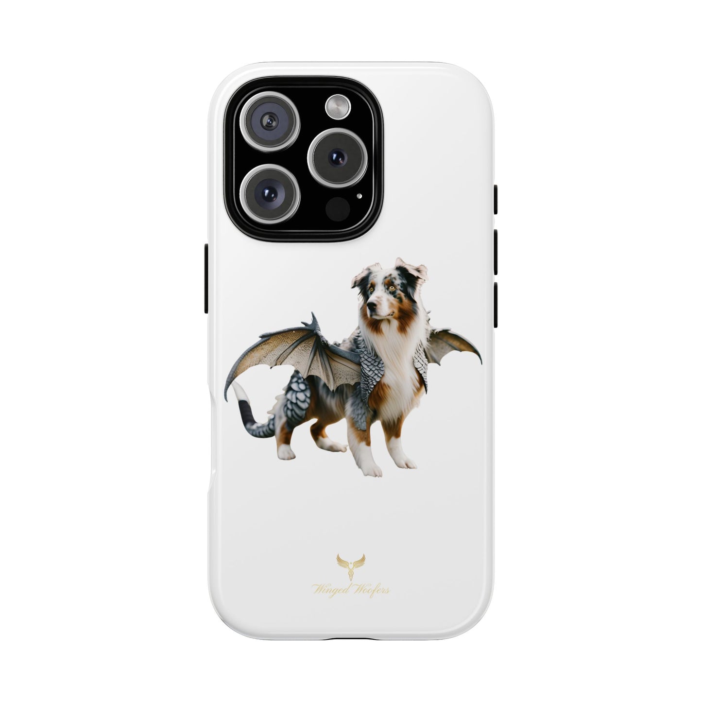 Fantasy Australian Shepherd Dog Phone Case with Wings - Tough Cases for Animal Lovers