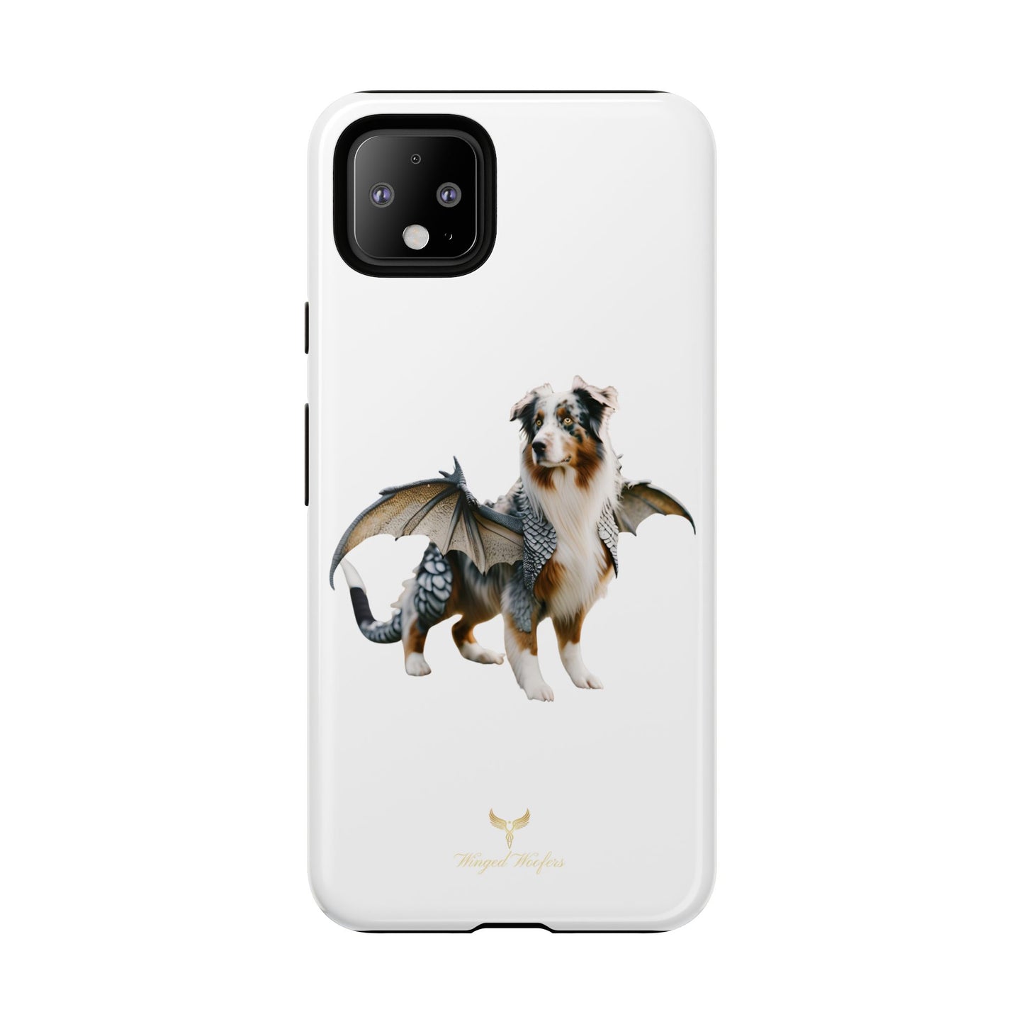 Fantasy Australian Shepherd Dog Phone Case with Wings - Tough Cases for Animal Lovers