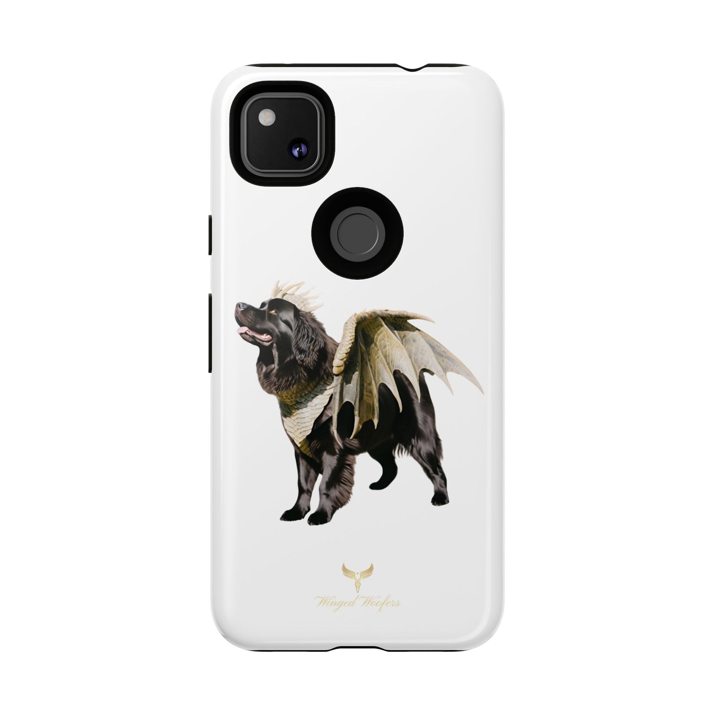 Magical Newfoundland Dog Phone Case - Tough & Stylish Cover with Winged Canine Design