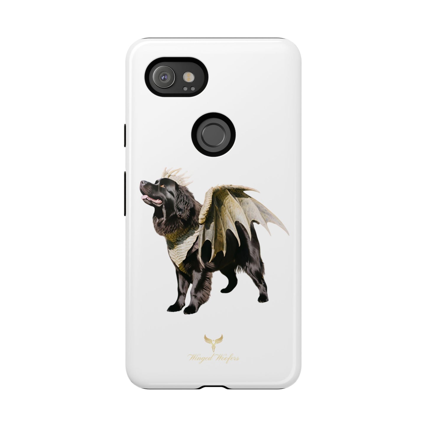 Magical Newfoundland Dog Phone Case - Tough & Stylish Cover with Winged Canine Design