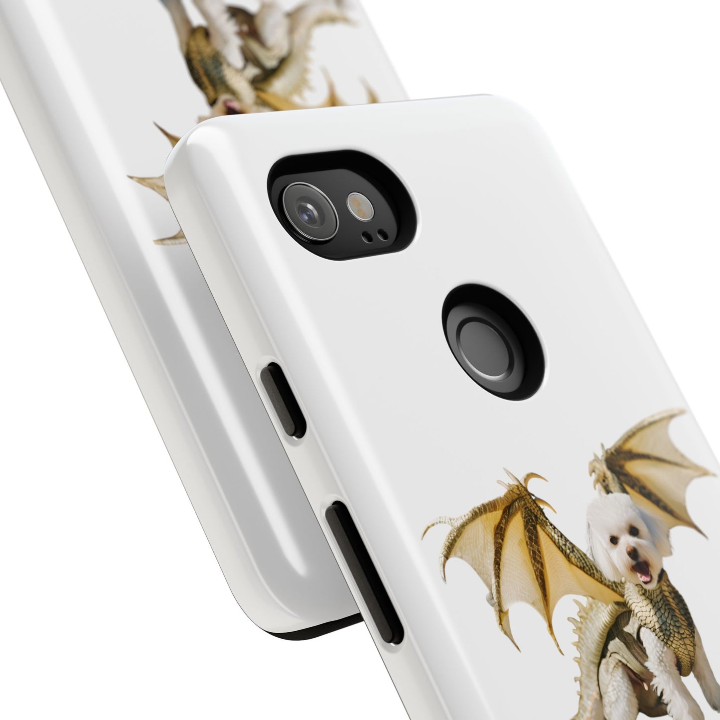 Cute Dragon Bichon Frisé Dog Phone Case - Tough and Stylish Pet-Themed Cover