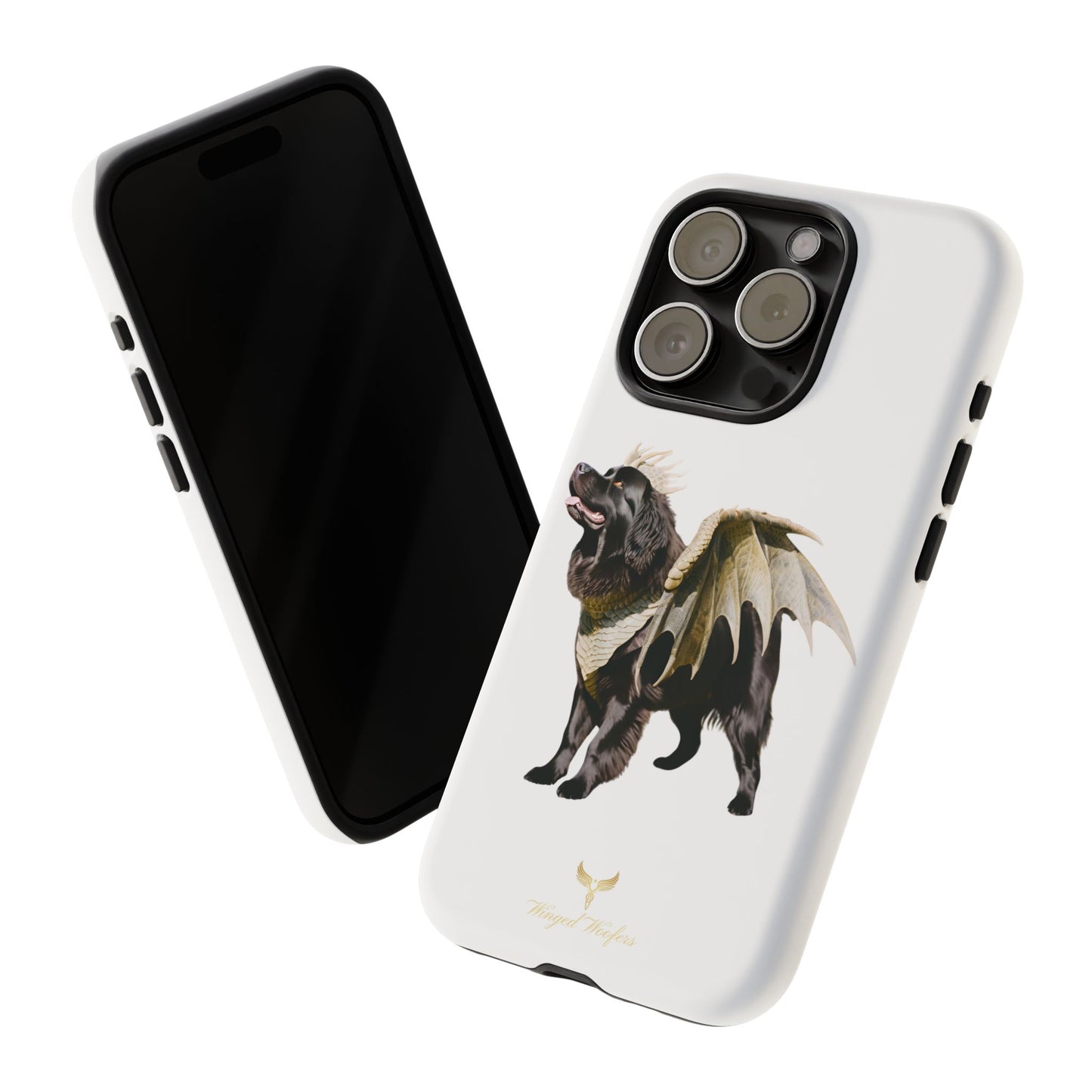 Magical Newfoundland Dog Phone Case - Tough & Stylish Cover with Winged Canine Design