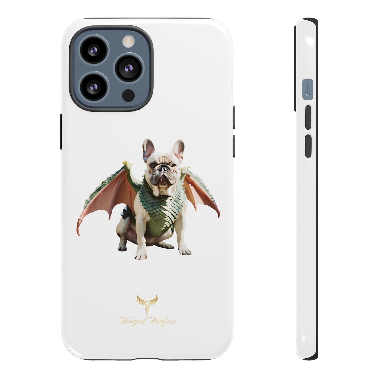 Fantasy French Bulldog Pet Phone Case with Dog in Wings Design