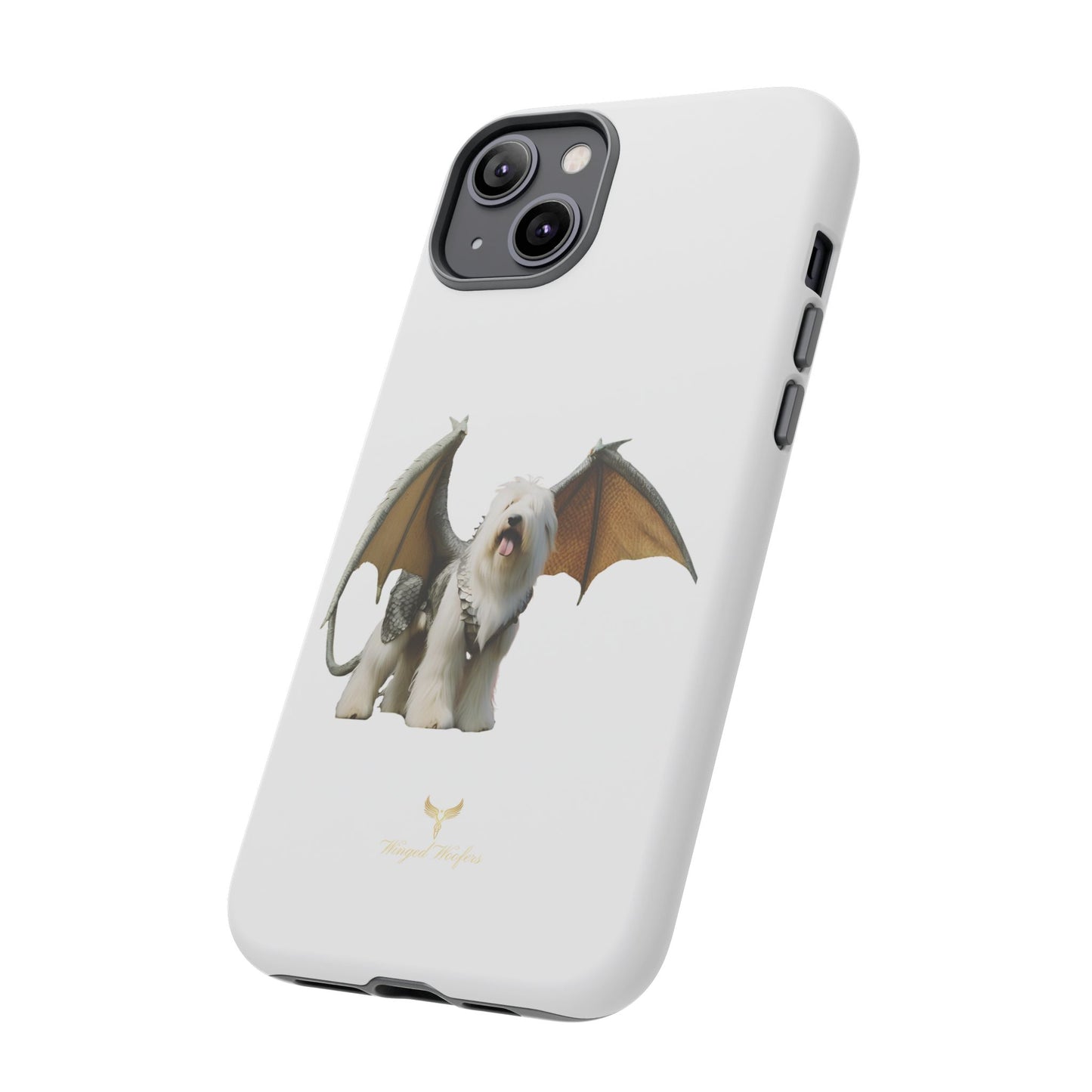 Fantasy Old English Sheepdog Phone Case - Tough Cases with Unique Dragon Wings Design