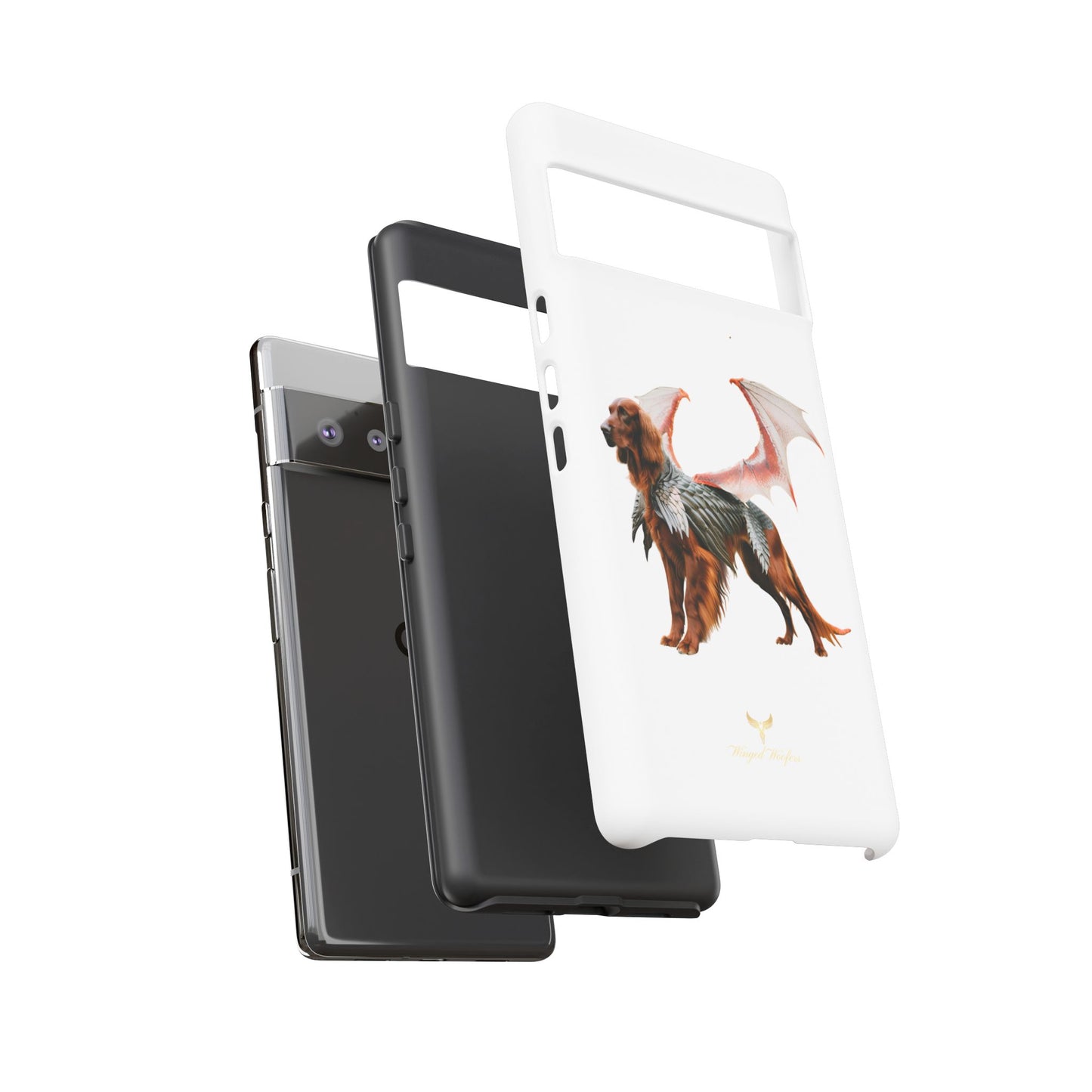 Fantasy Irish Setter with Dragon Wings Phone Case - Tough Cases with Winged Dog Design