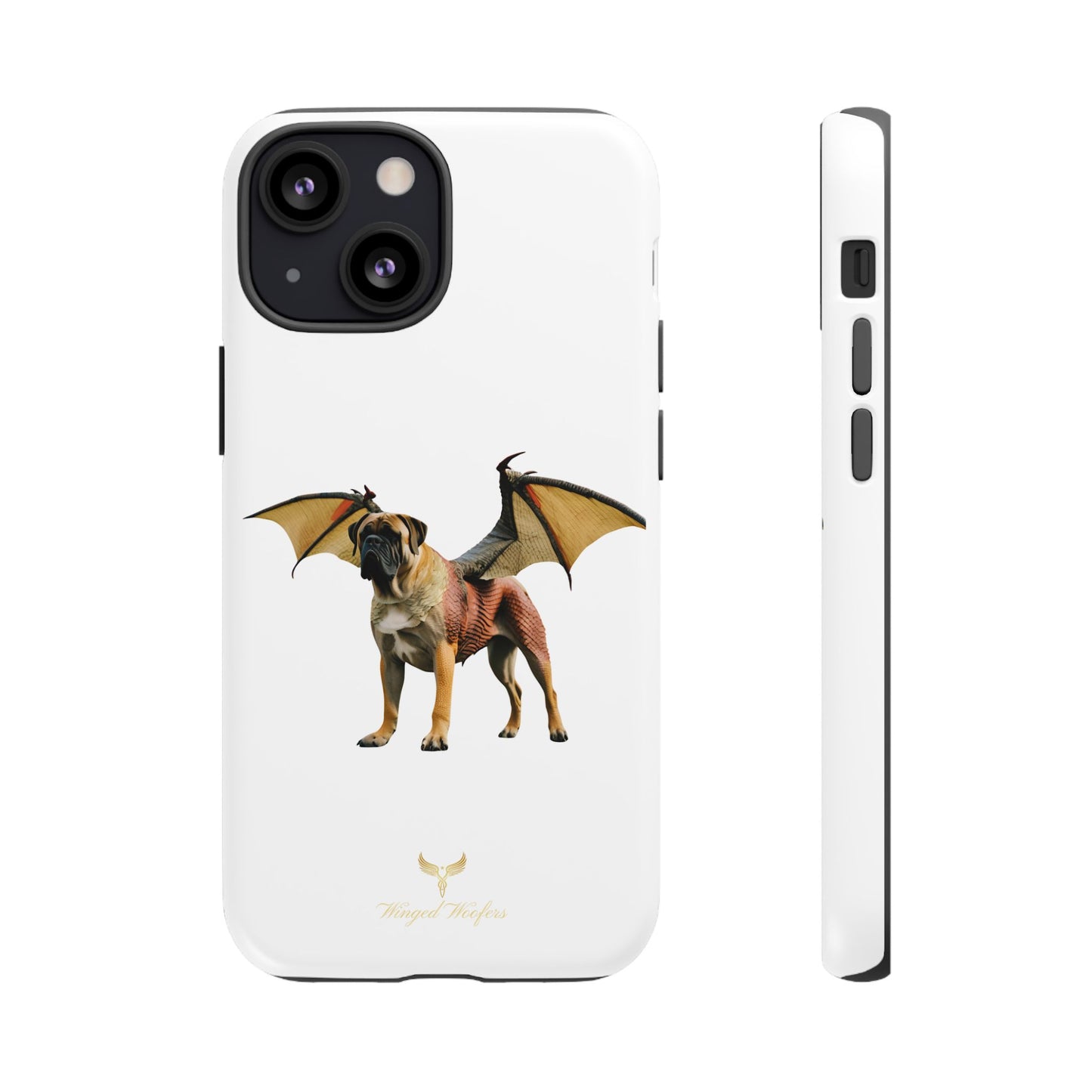 Fantasy Bullmastiff Dog Dragon Phone Case - Tough Cases with Winged Design