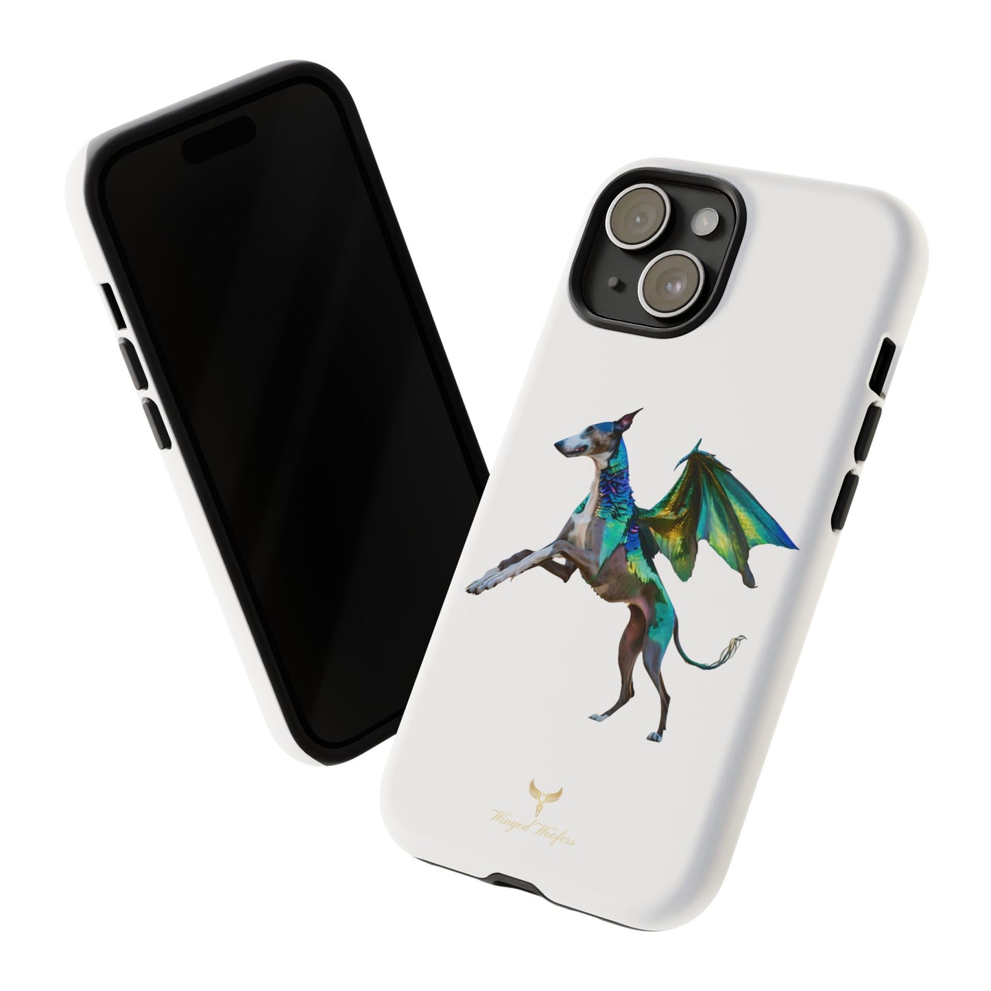 Fantasy Greyhound Dog Phone Case - Whimsical Winged Design for Pet Lovers