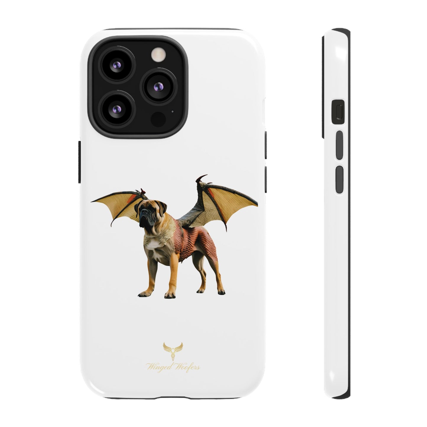 Fantasy Bullmastiff Dog Dragon Phone Case - Tough Cases with Winged Design