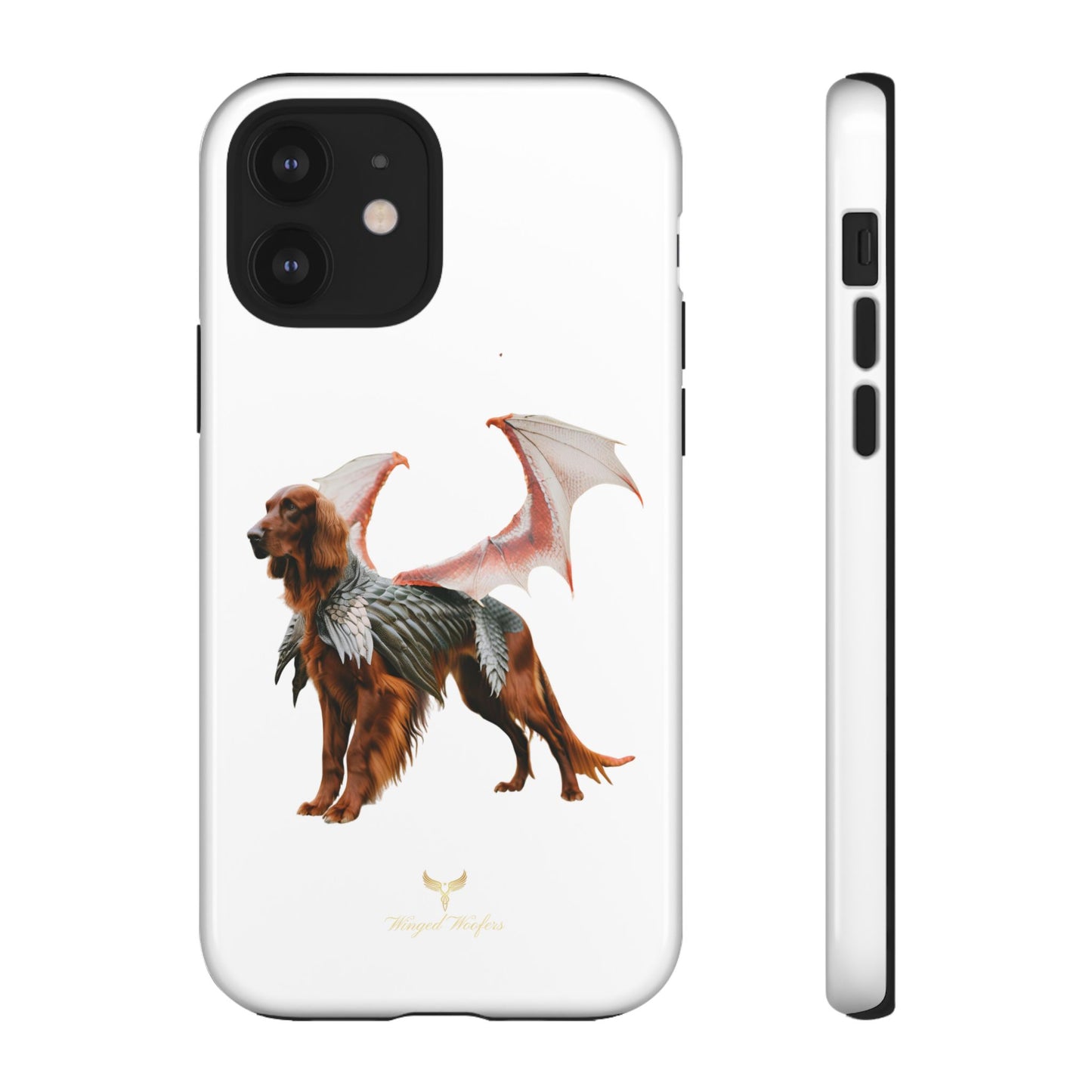 Fantasy Irish Setter with Dragon Wings Phone Case - Tough Cases with Winged Dog Design