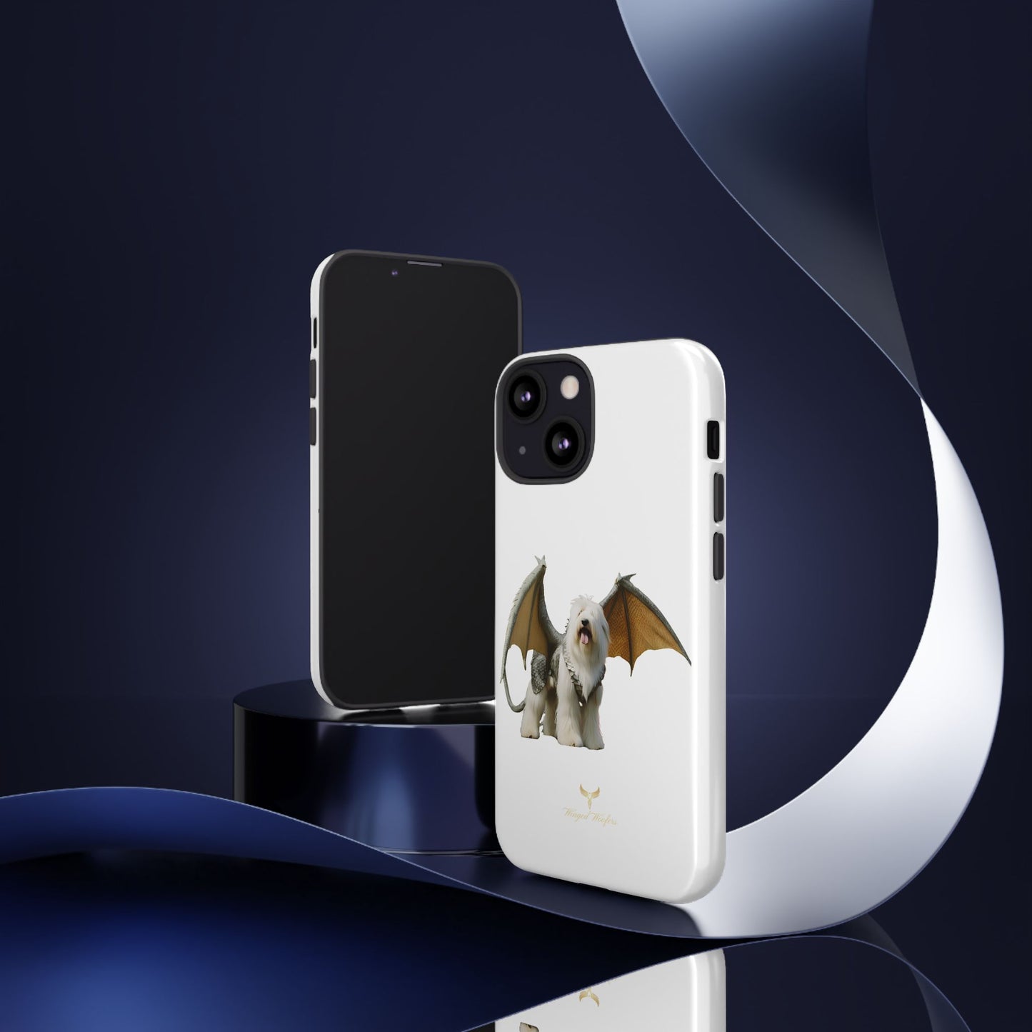 Fantasy Old English Sheepdog Phone Case - Tough Cases with Unique Dragon Wings Design