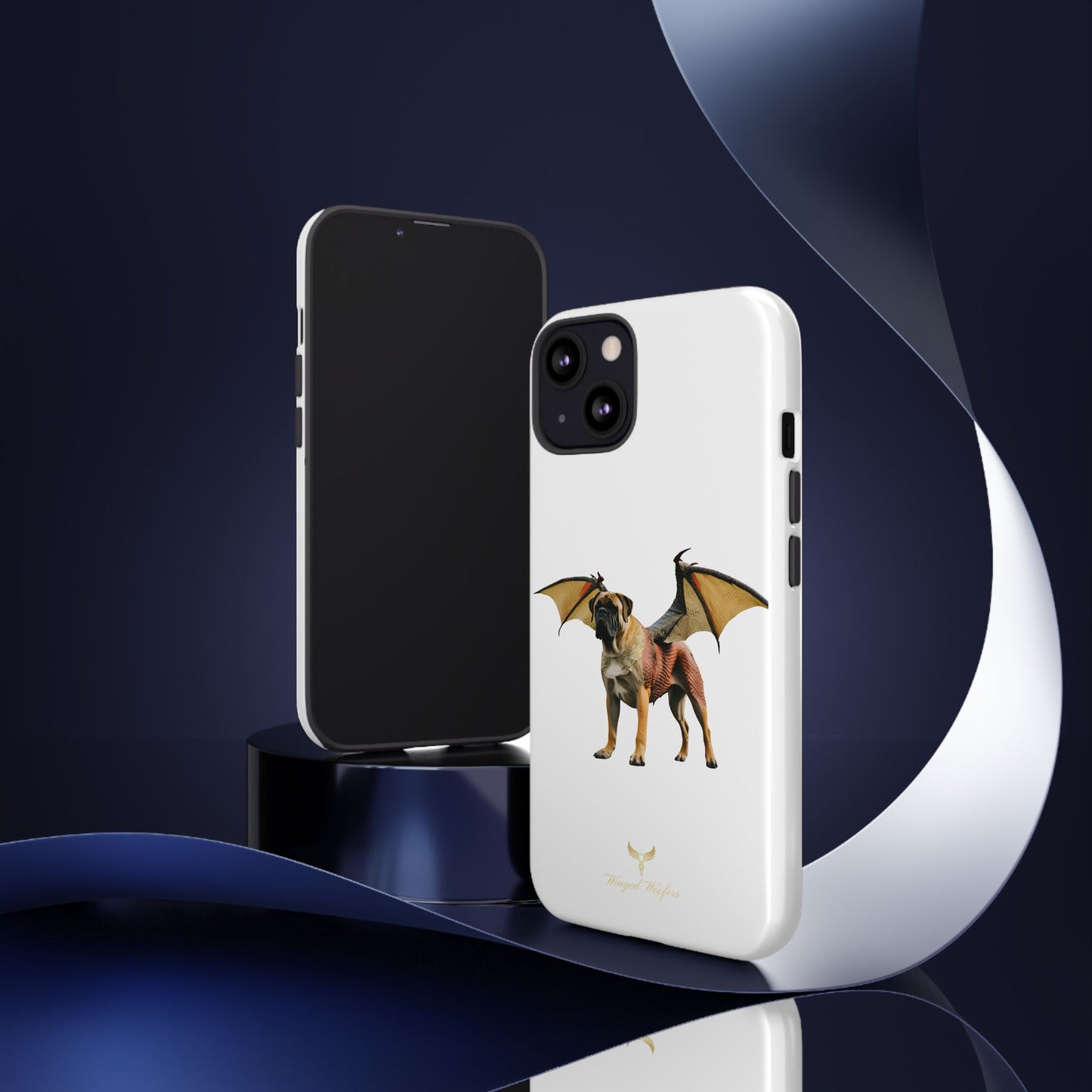 Fantasy Bullmastiff Dog Dragon Phone Case - Tough Cases with Winged Design