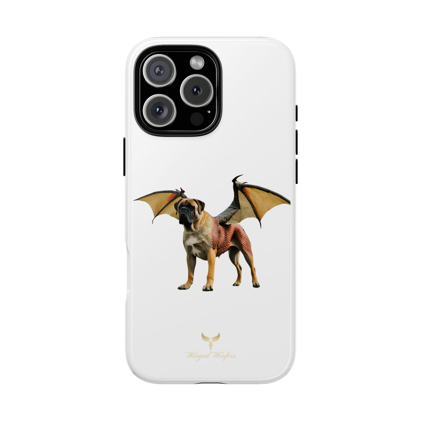 Fantasy Bullmastiff Dog Dragon Phone Case - Tough Cases with Winged Design