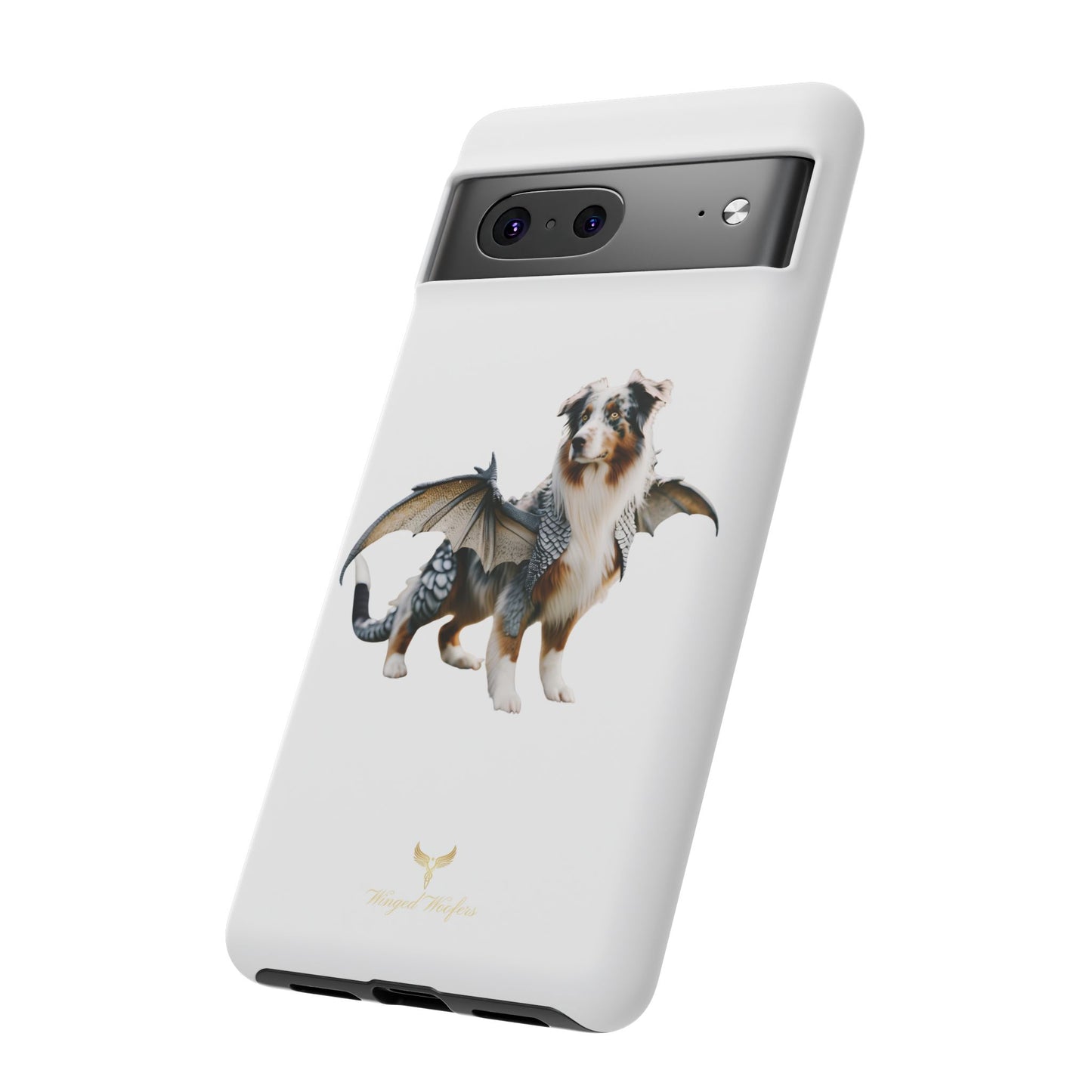 Fantasy Australian Shepherd Dog Phone Case with Wings - Tough Cases for Animal Lovers