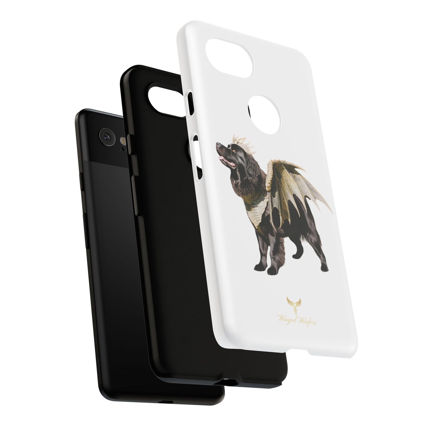 Magical Newfoundland Dog Phone Case - Tough & Stylish Cover with Winged Canine Design