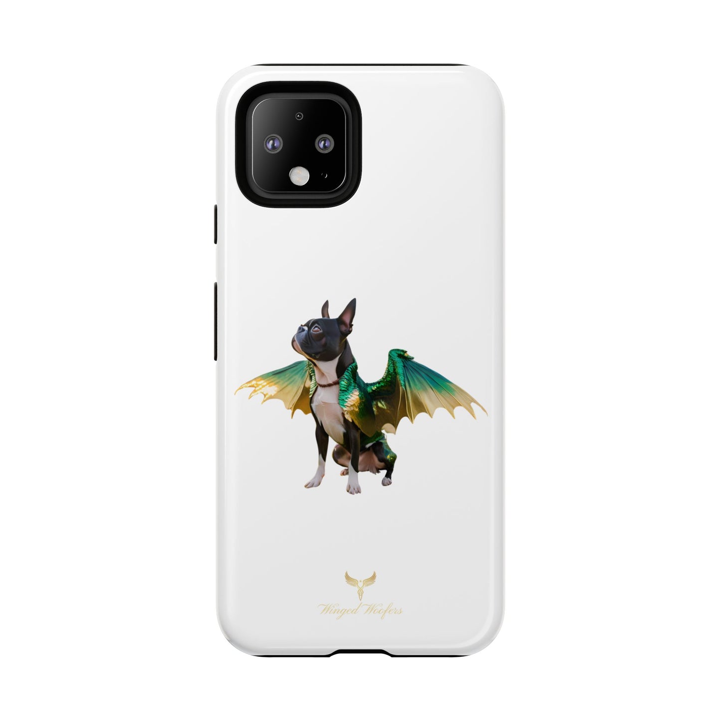 Fantasy Boston Terrier Dog Case - Tough Pet Protection with Wings Design