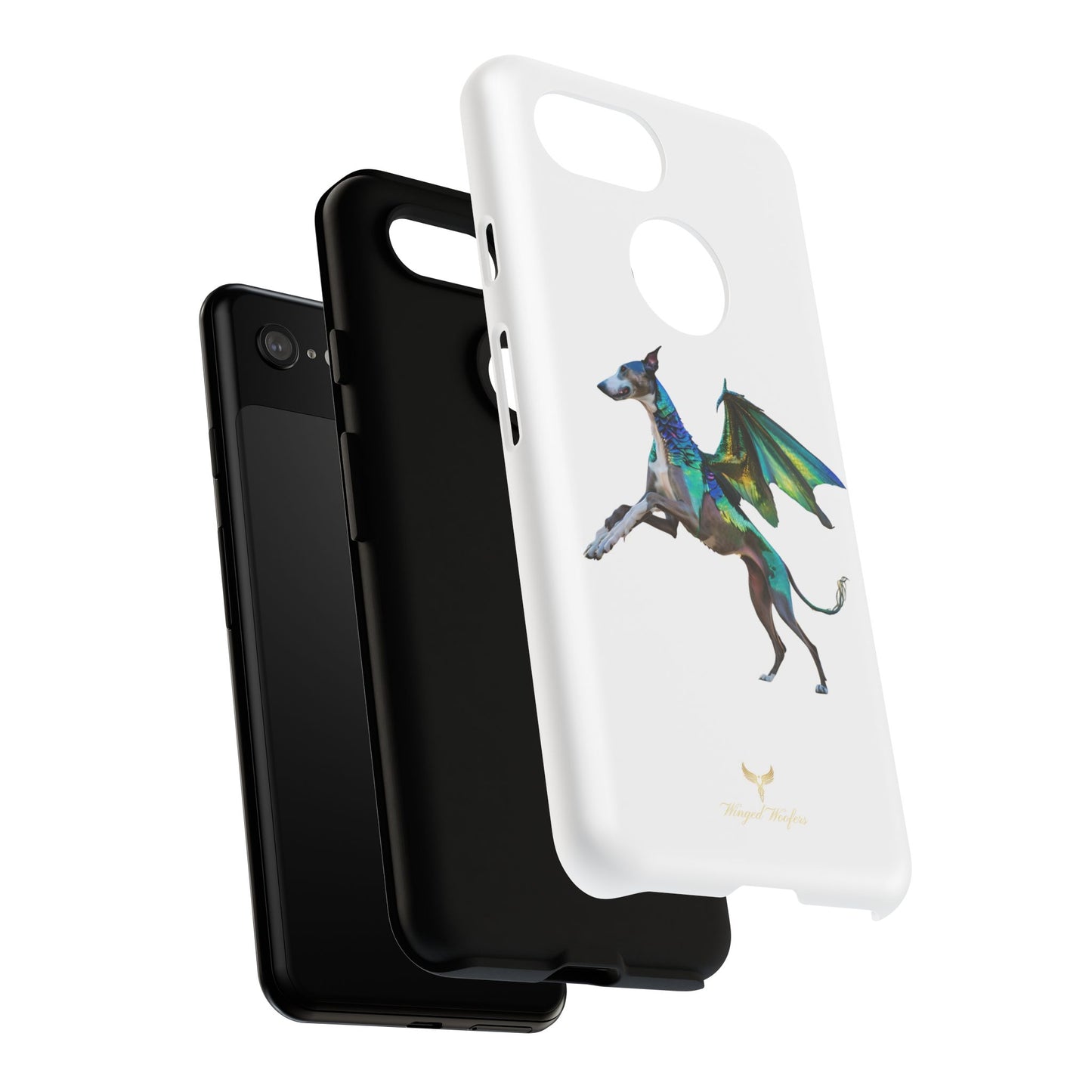 Fantasy Greyhound Dog Phone Case - Whimsical Winged Design for Pet Lovers