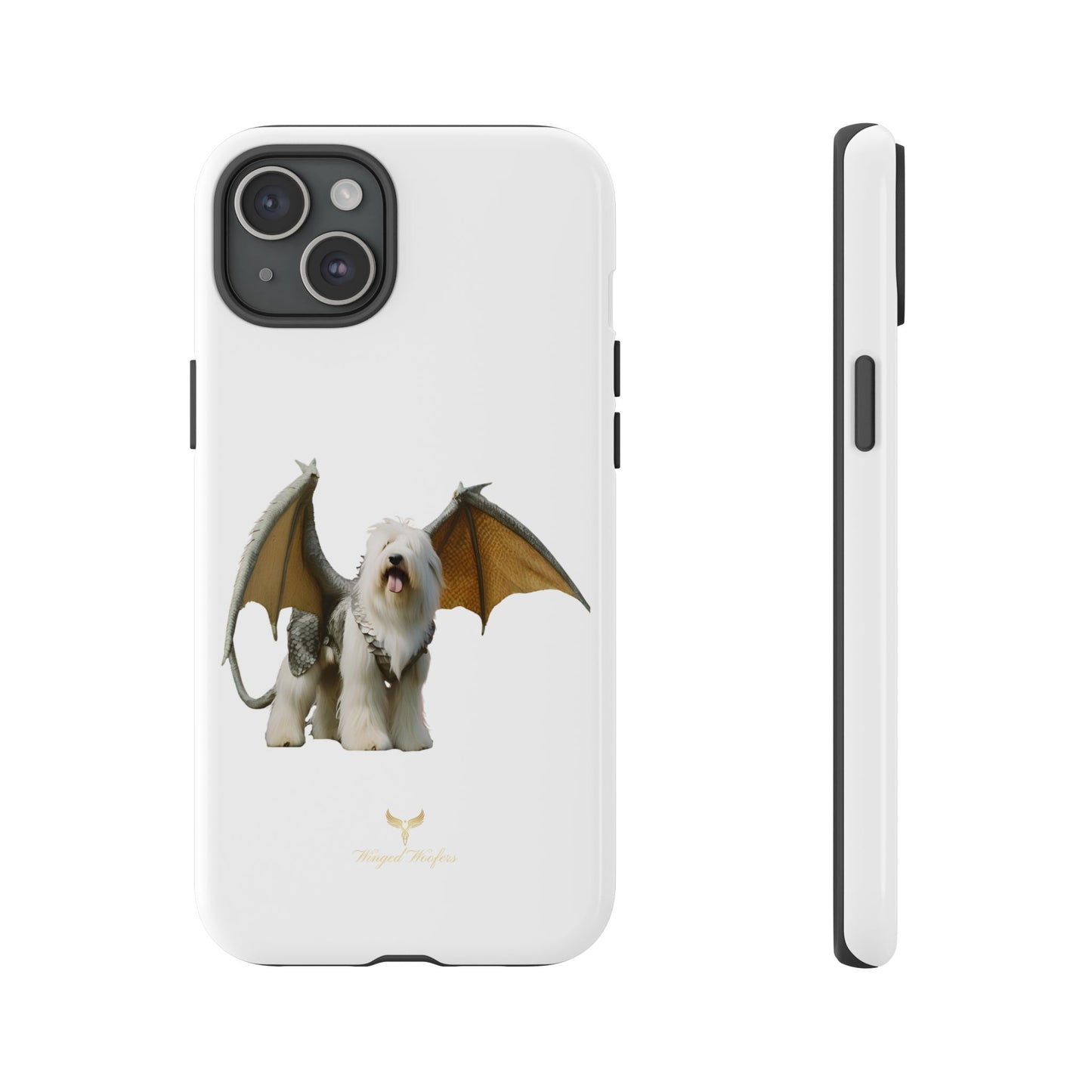 Fantasy Old English Sheepdog Phone Case - Tough Cases with Unique Dragon Wings Design