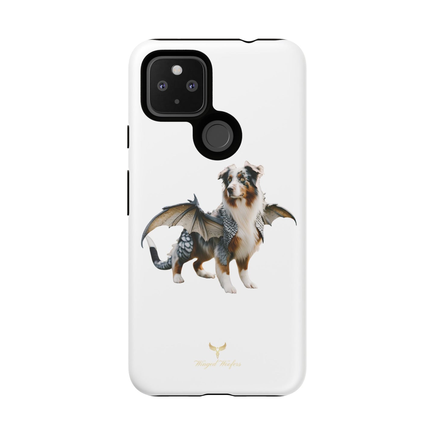 Fantasy Australian Shepherd Dog Phone Case with Wings - Tough Cases for Animal Lovers