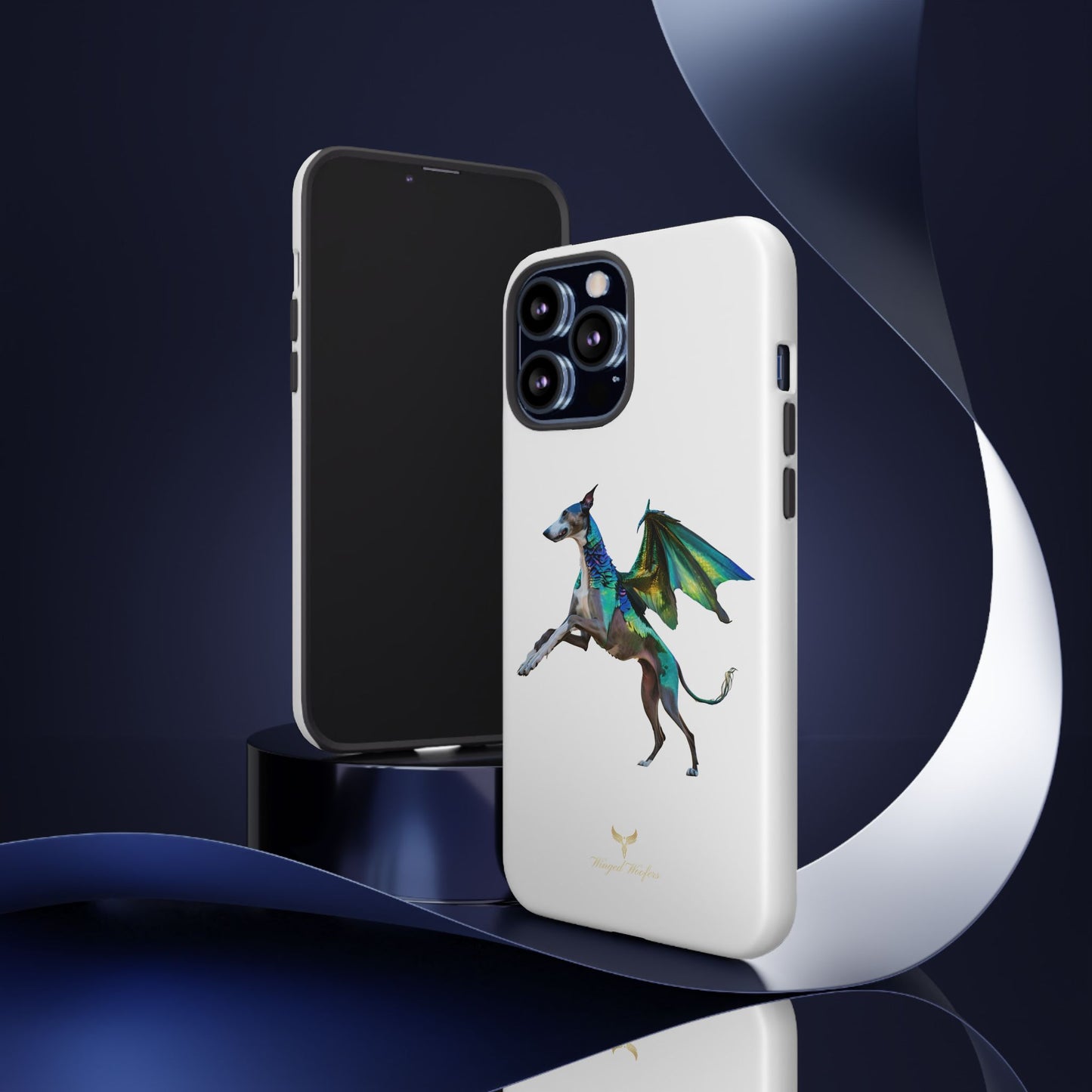 Fantasy Greyhound Dog Phone Case - Whimsical Winged Design for Pet Lovers