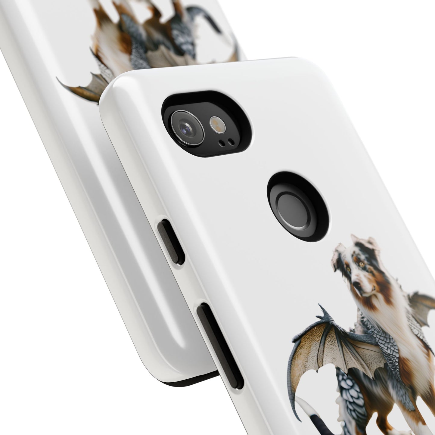 Fantasy Australian Shepherd Dog Phone Case with Wings - Tough Cases for Animal Lovers