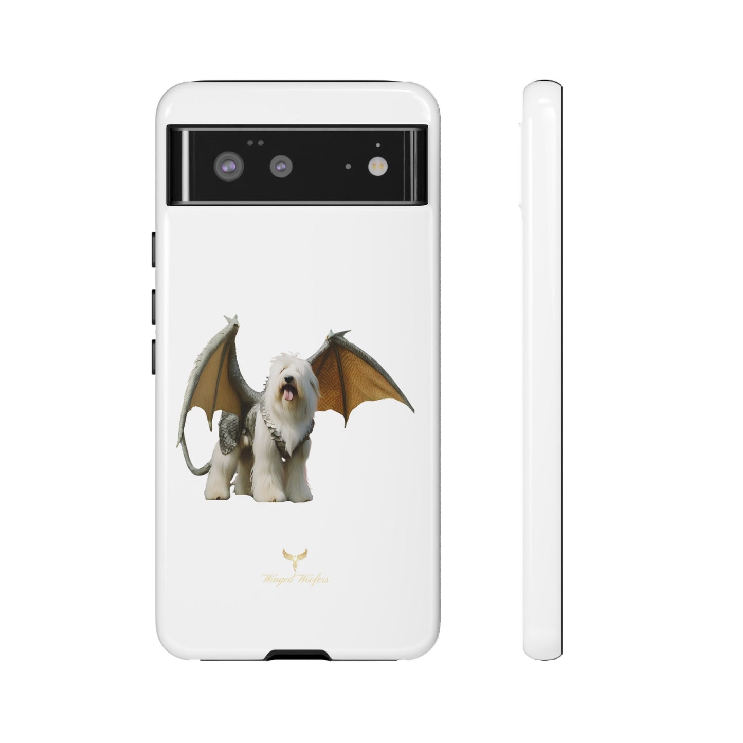 Fantasy Old English Sheepdog Phone Case - Tough Cases with Unique Dragon Wings Design