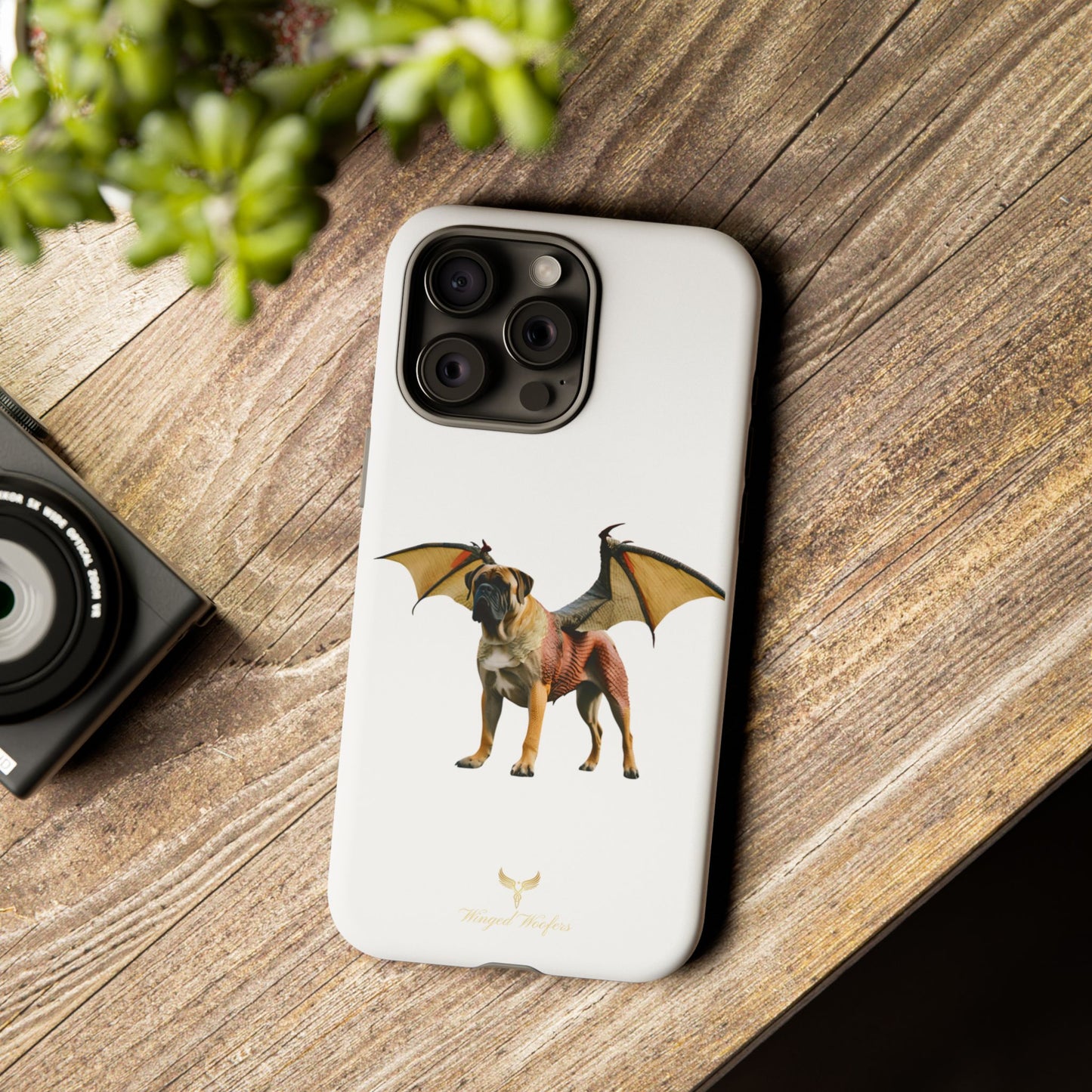 Fantasy Bullmastiff Dog Dragon Phone Case - Tough Cases with Winged Design