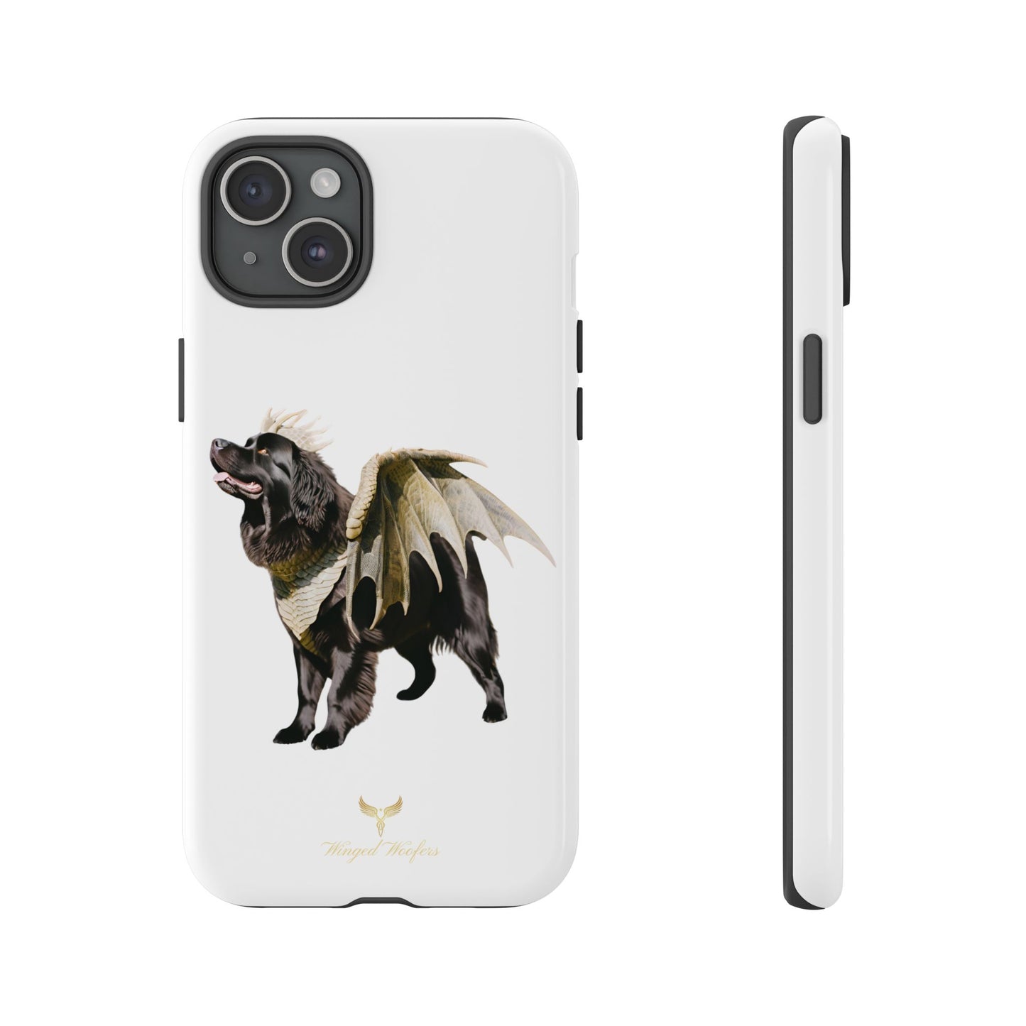 Magical Newfoundland Dog Phone Case - Tough & Stylish Cover with Winged Canine Design