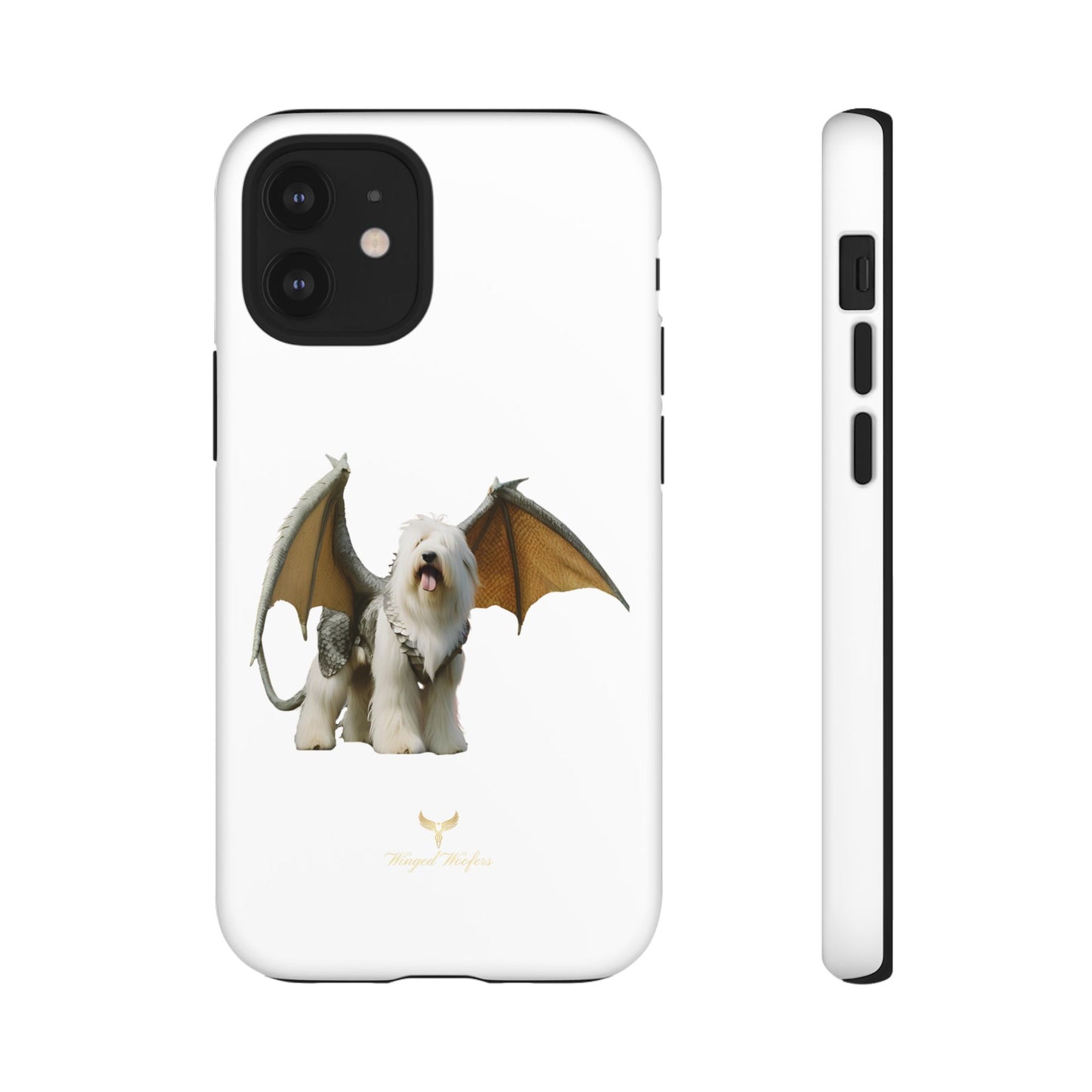 Fantasy Old English Sheepdog Phone Case - Tough Cases with Unique Dragon Wings Design