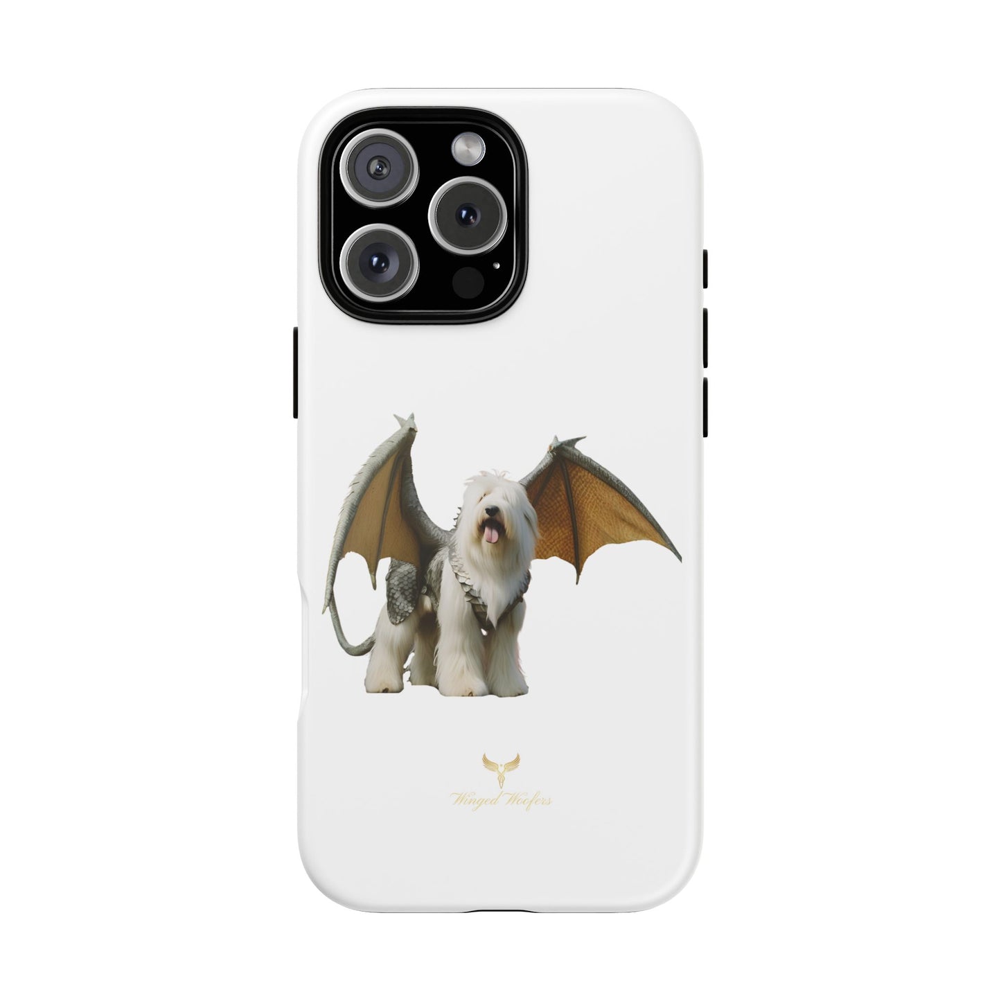 Fantasy Old English Sheepdog Phone Case - Tough Cases with Unique Dragon Wings Design