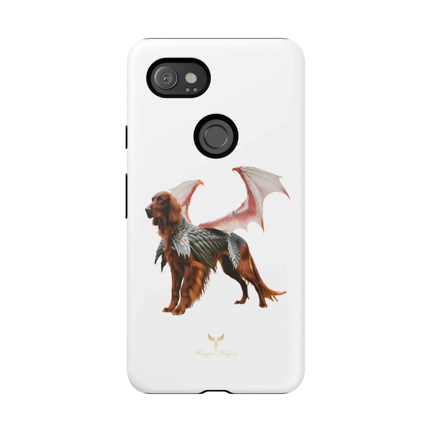 Fantasy Irish Setter with Dragon Wings Phone Case - Tough Cases with Winged Dog Design